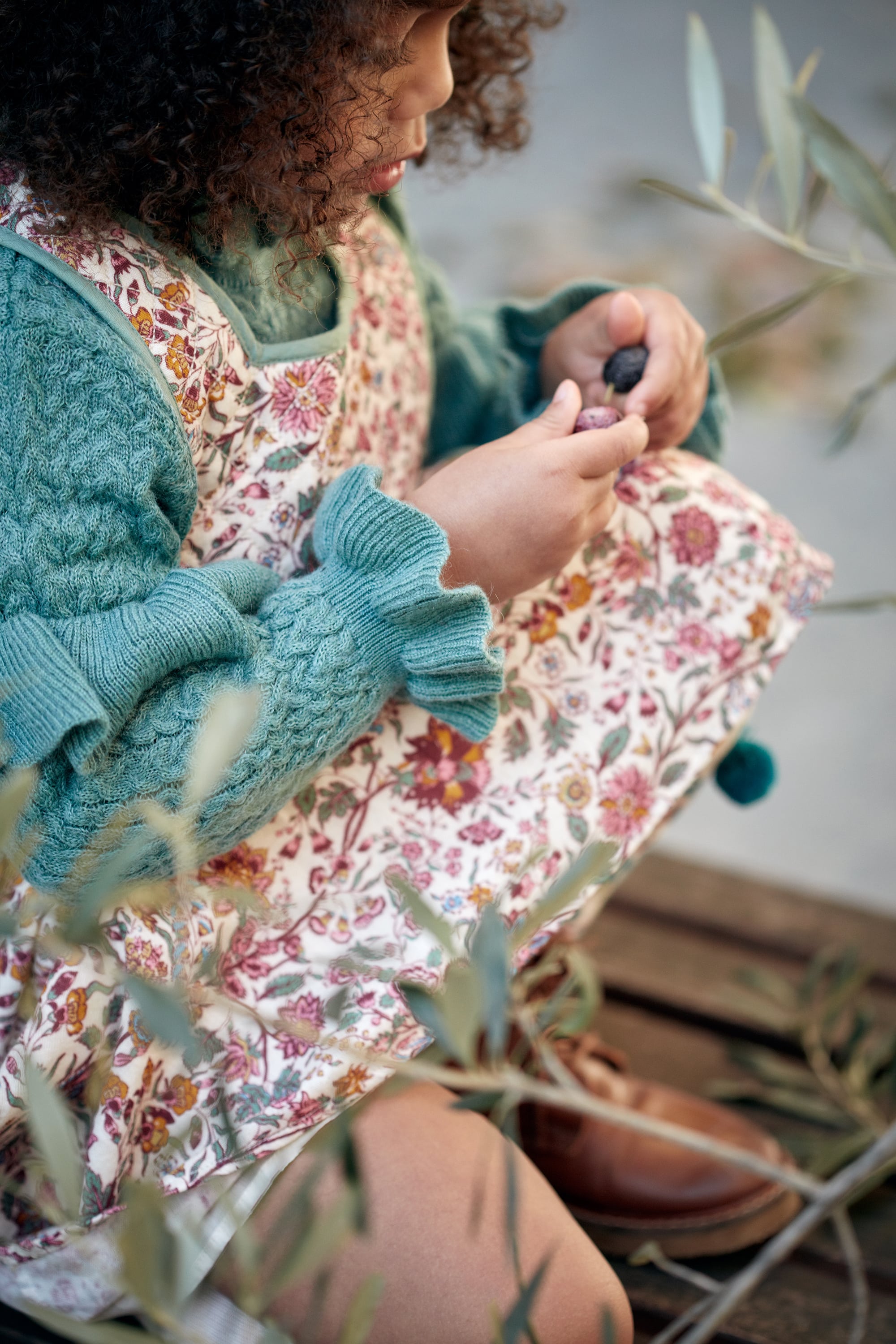 Girls Blue Knit Sweater