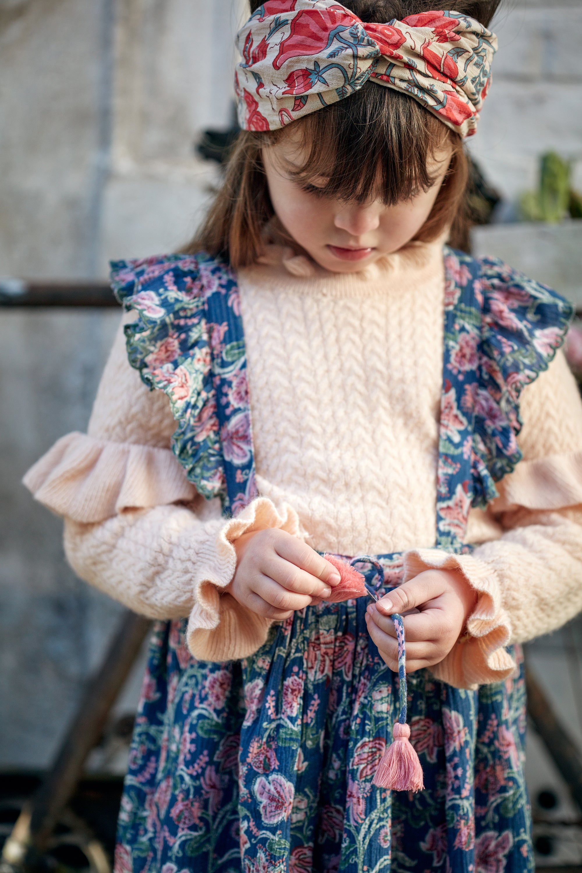Girls Pink Knit Sweater