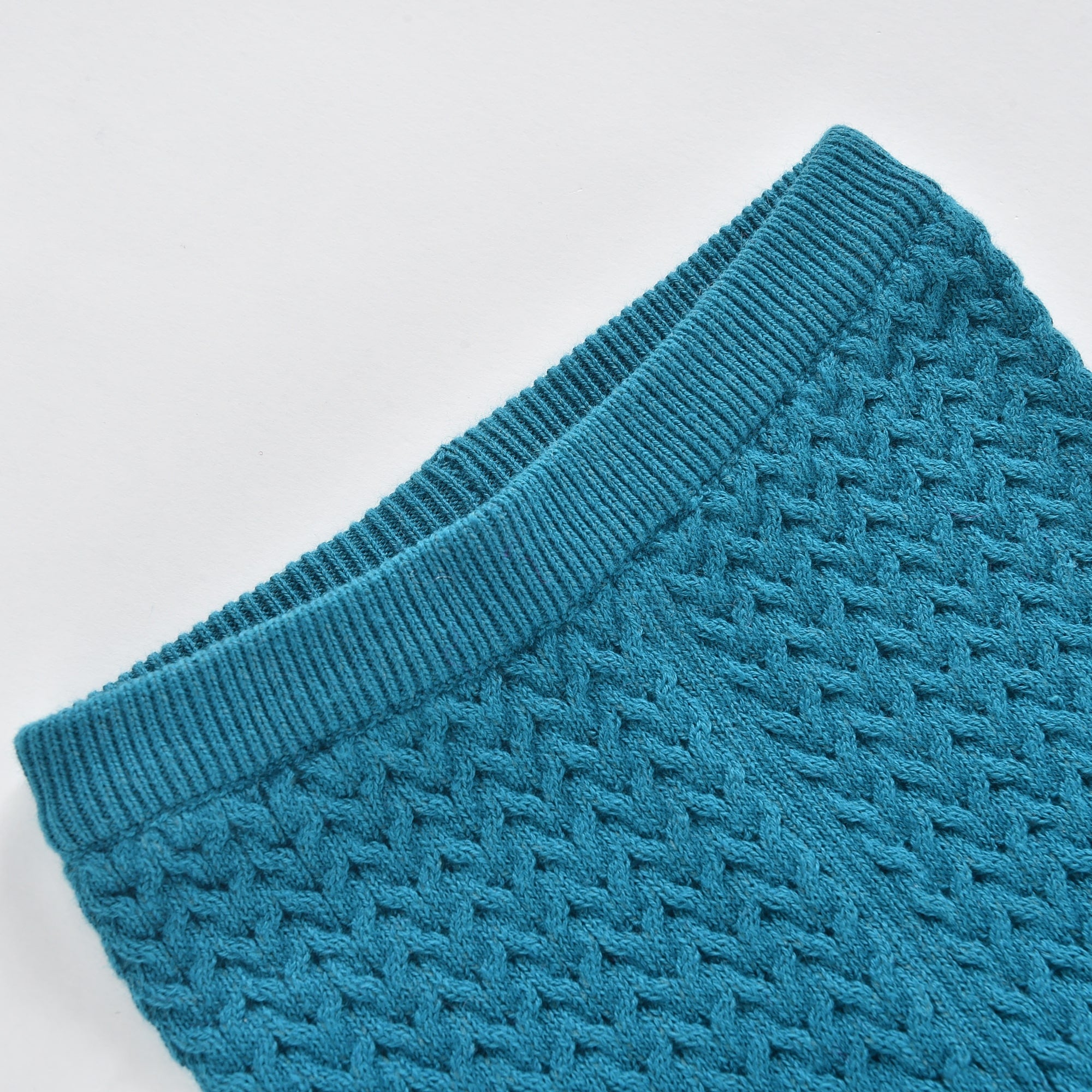 Girls Blue Knit Leggings