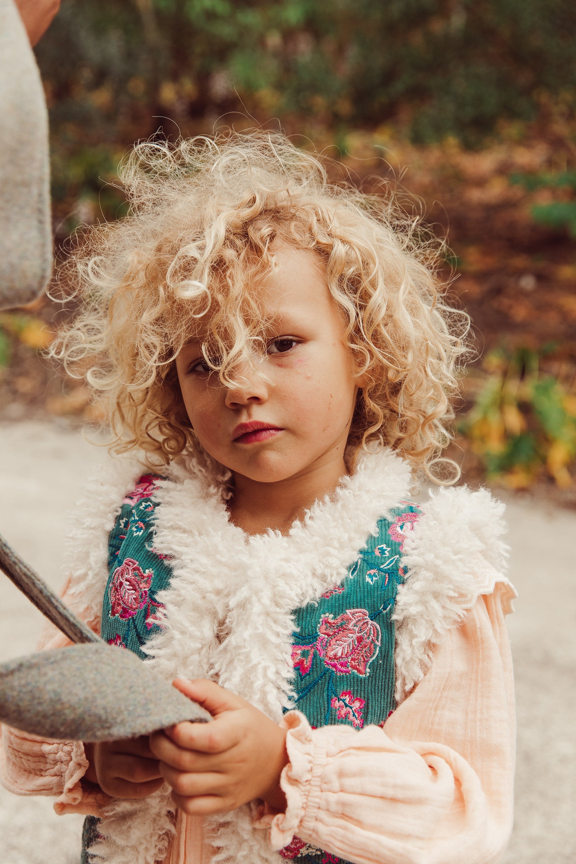 Girls Green Corduroy Reversible Gilet