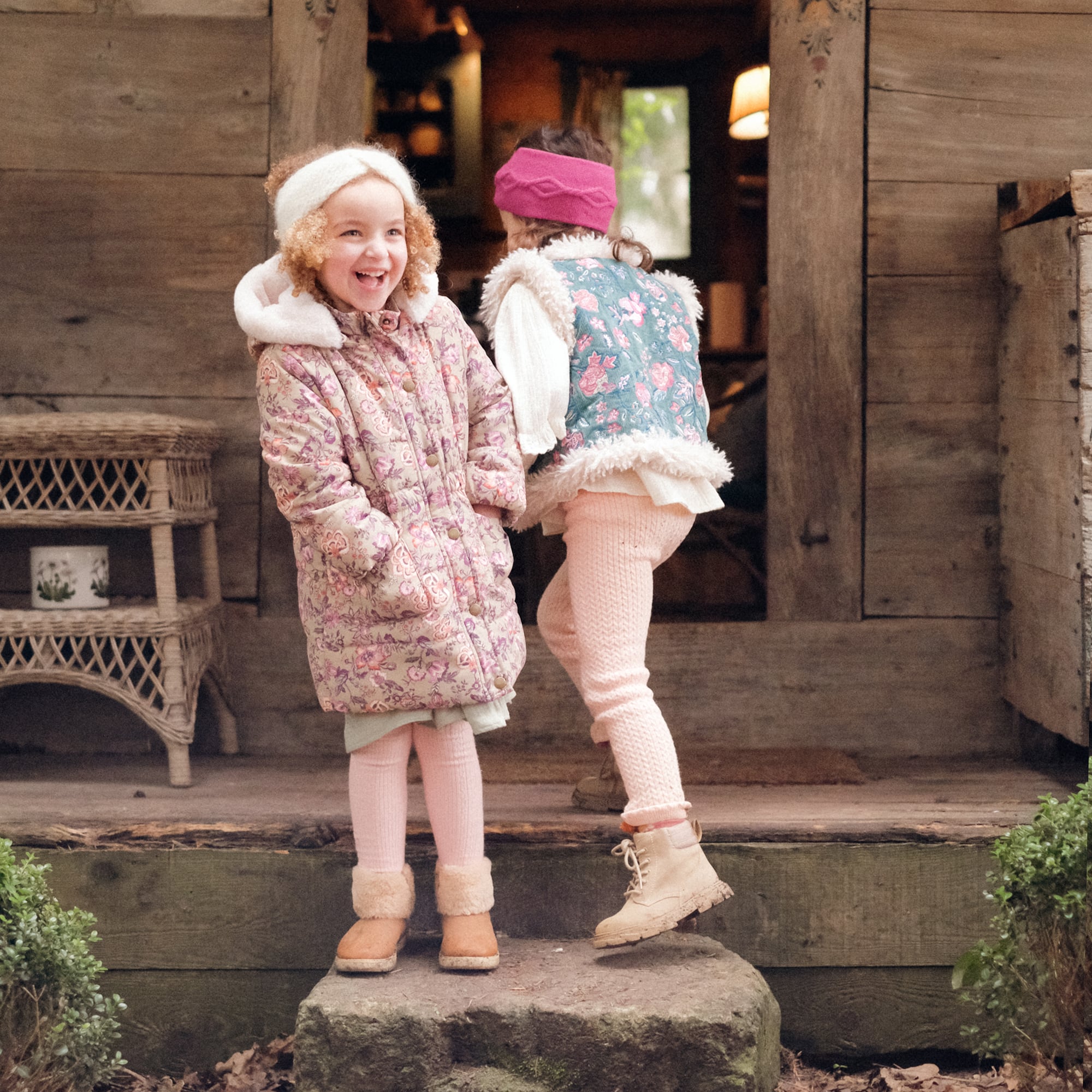 Girls Green Corduroy Reversible Gilet
