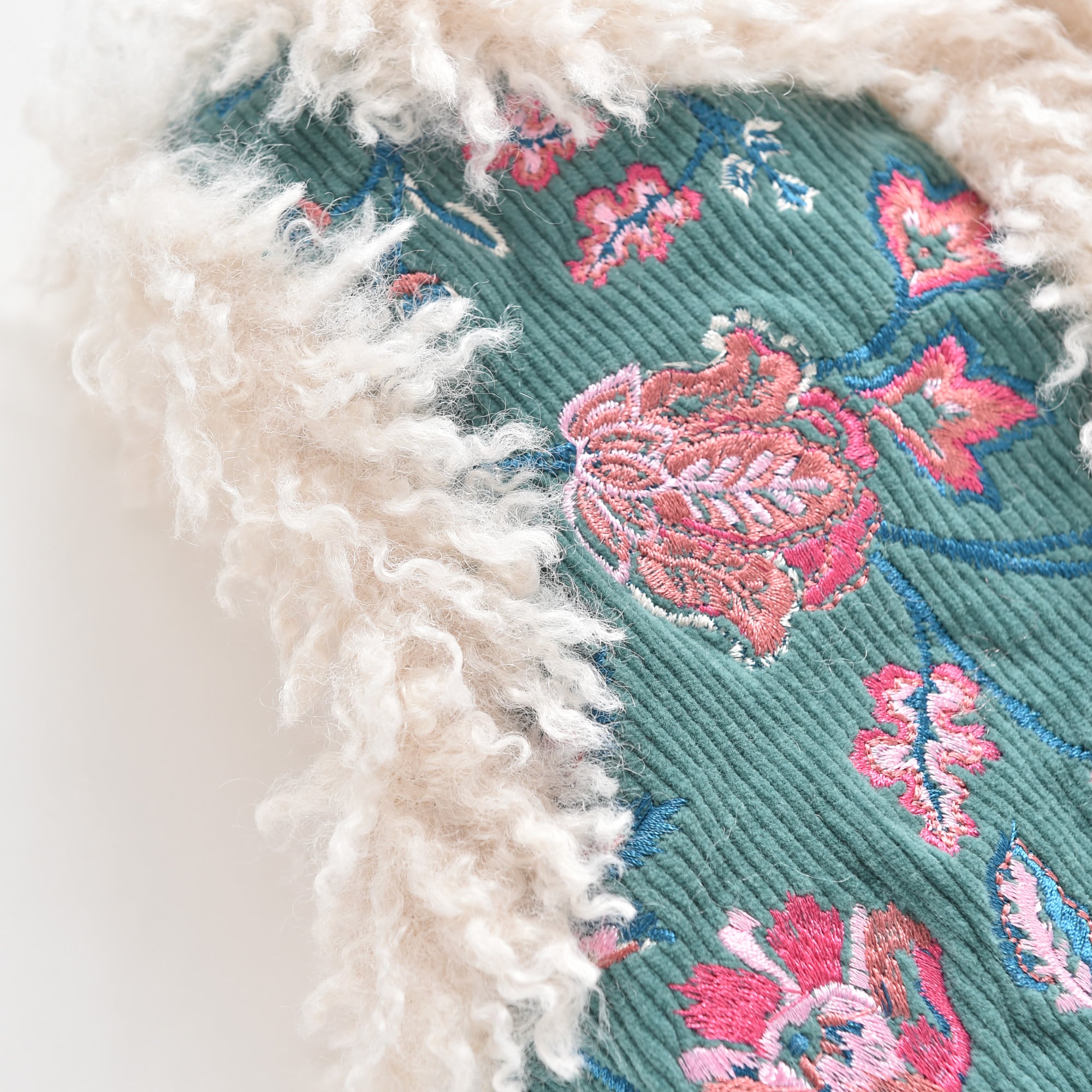 Girls Green Corduroy Reversible Gilet