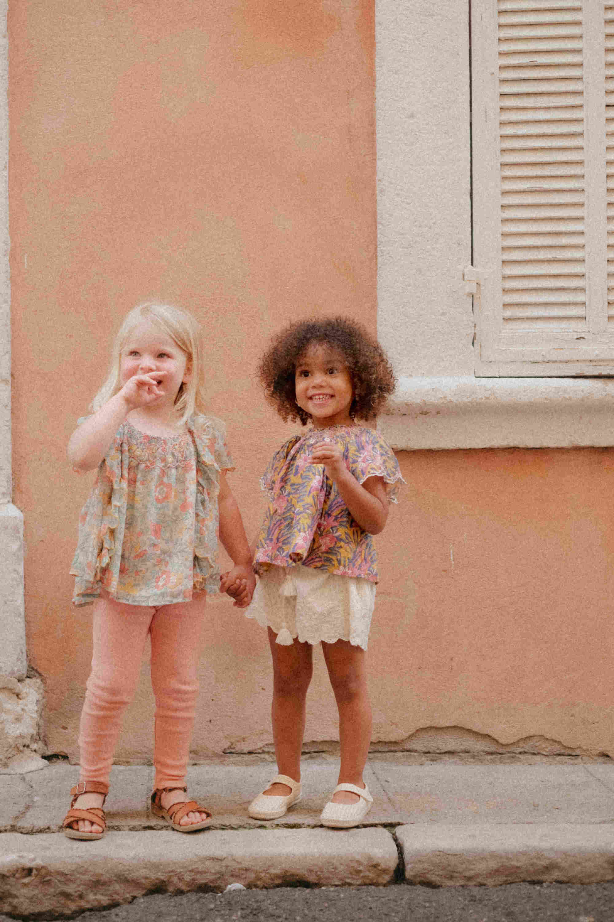 Girls Pink Floral Cotton Tops