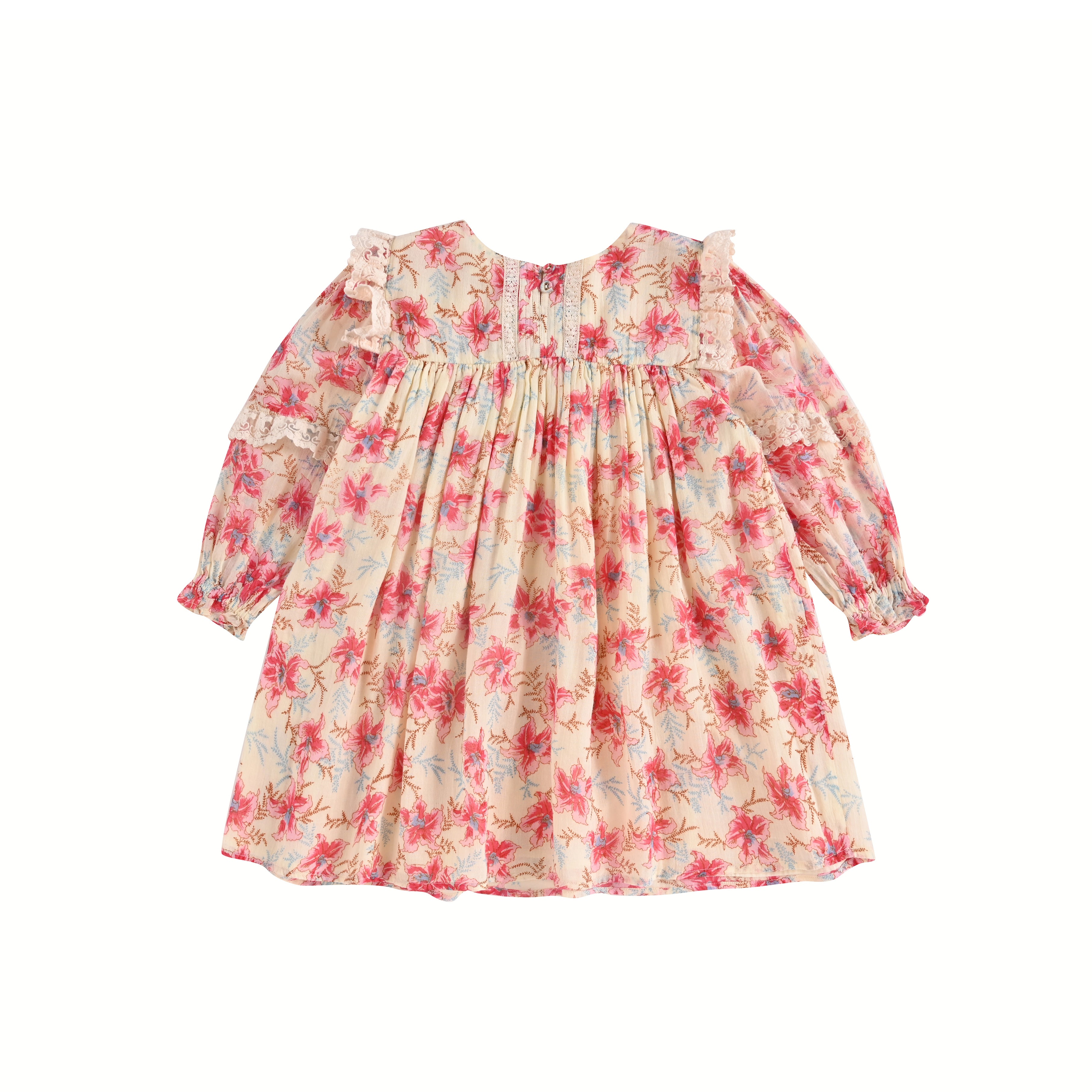 Girls Pink Floral Cotton Dress
