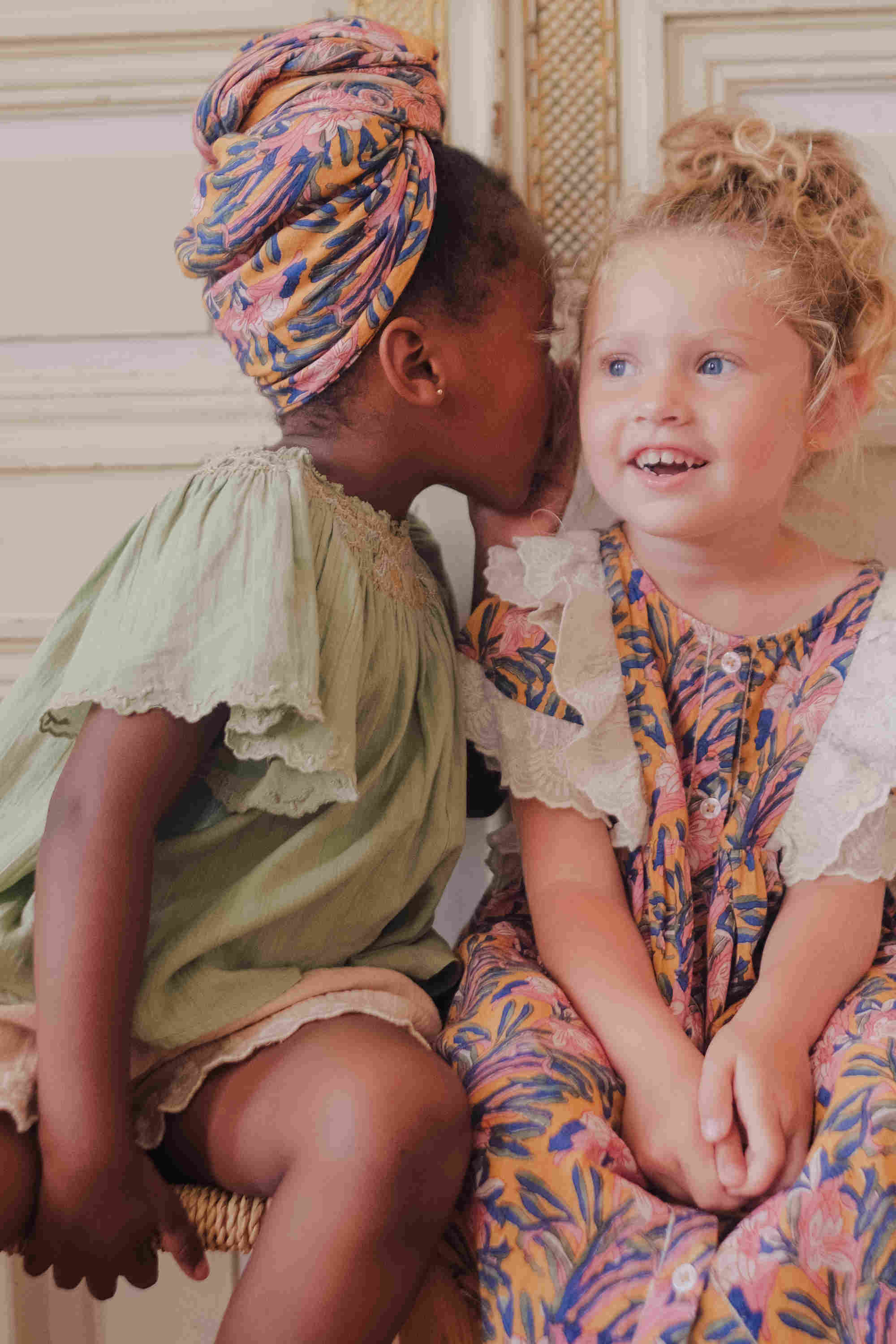 Girls Multicolor Floral Cotton Dress