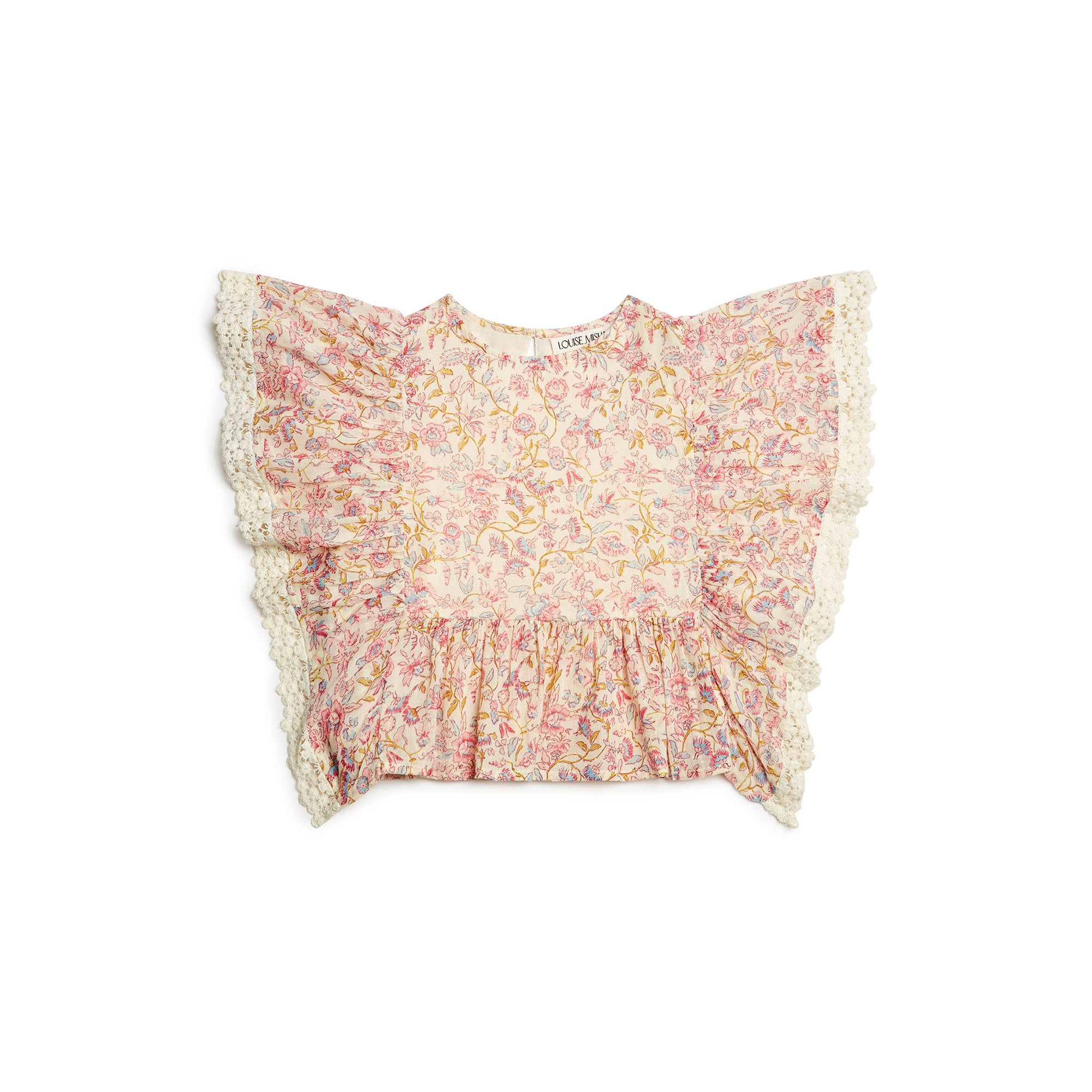Girls White Flower Cotton Top
