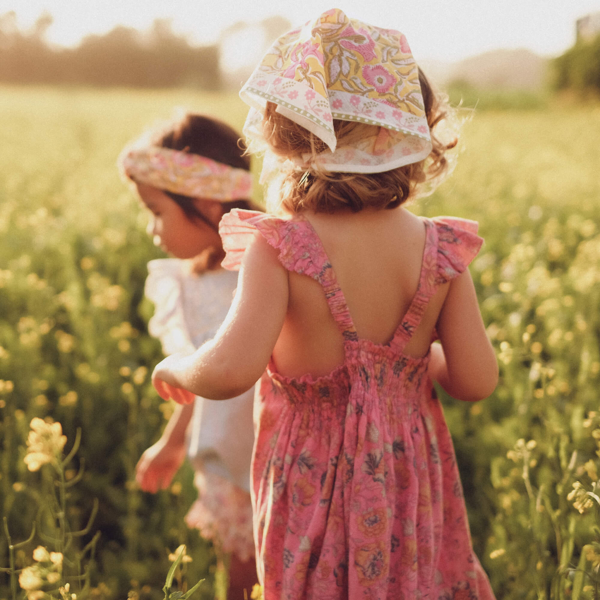 Girls Pink Flower Cotton Dress