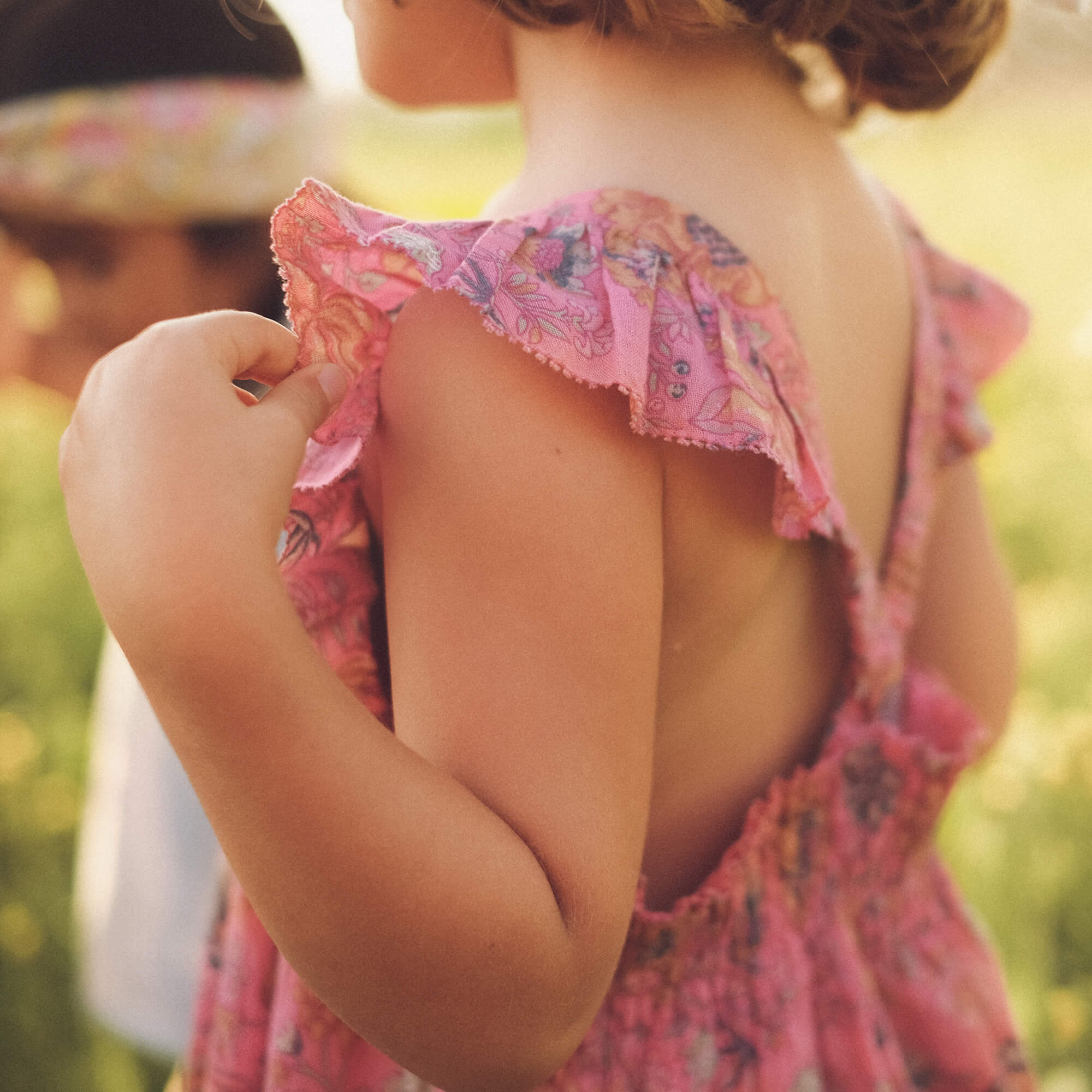 Girls Pink Flower Cotton Dress
