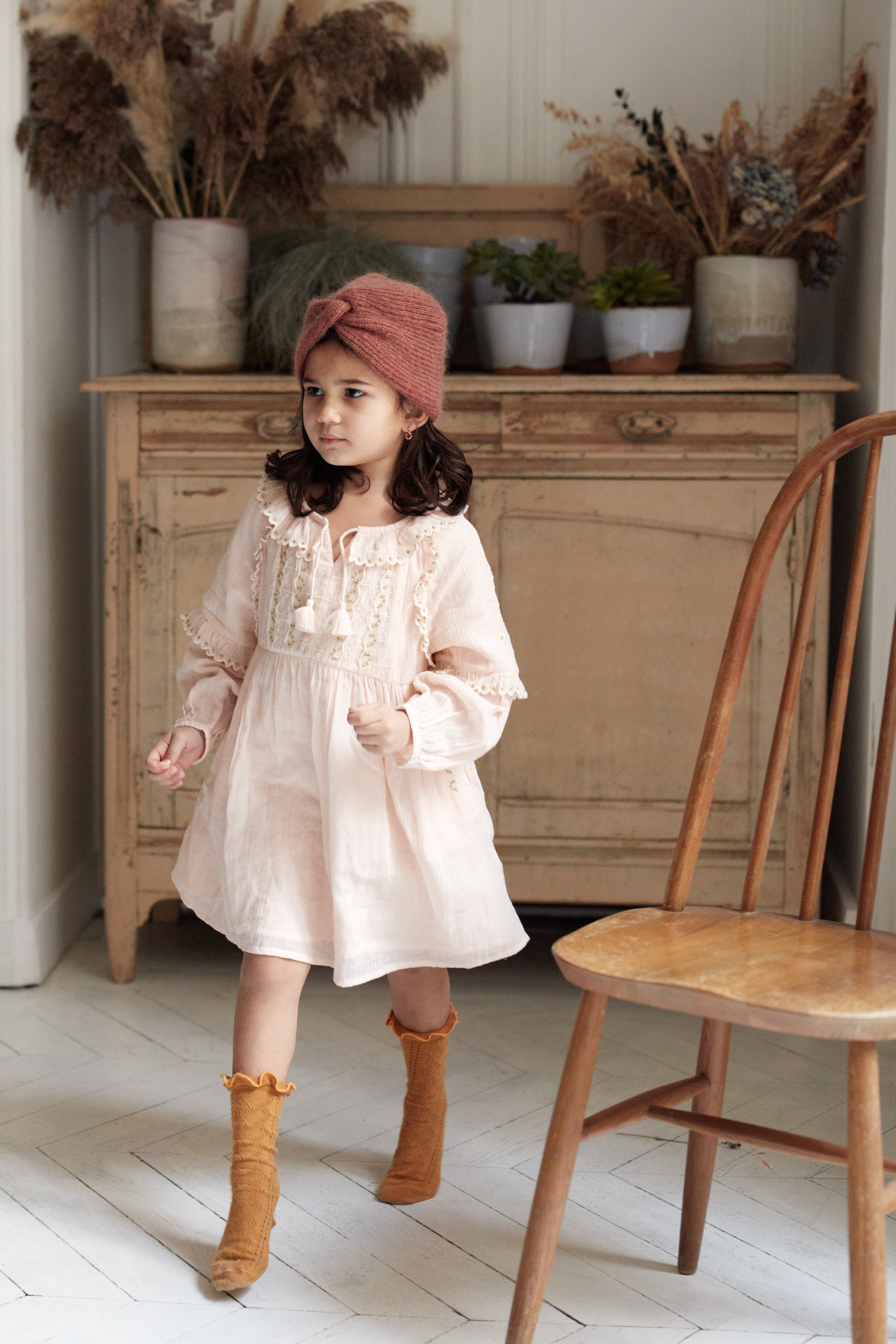 Girls Pink Cotton Dress