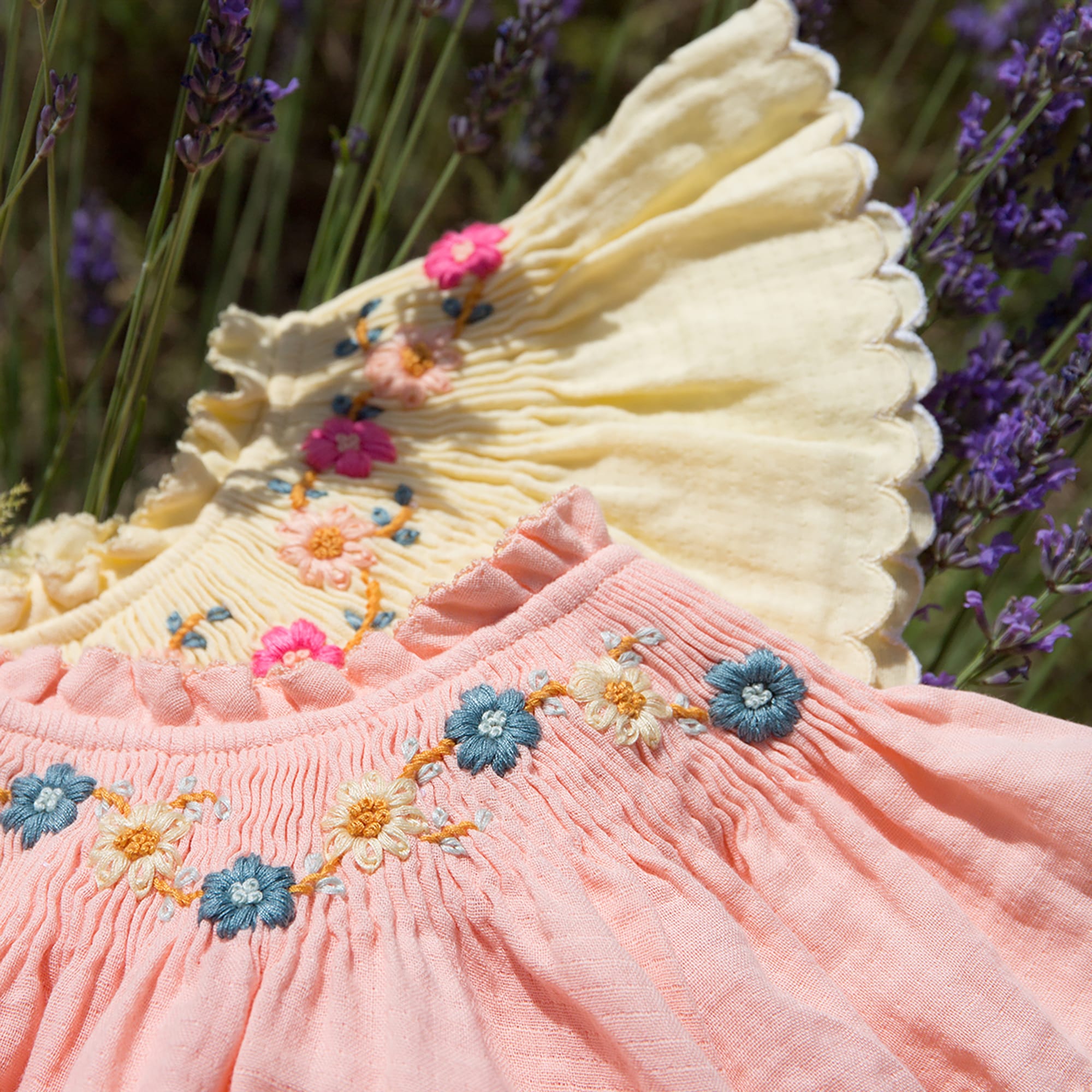 Girls Pink Embroidered Cotton Dress
