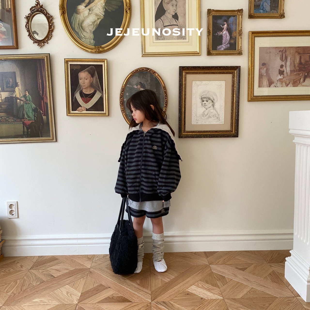 Boys & Girls Navy Stripes Zip-Up Top