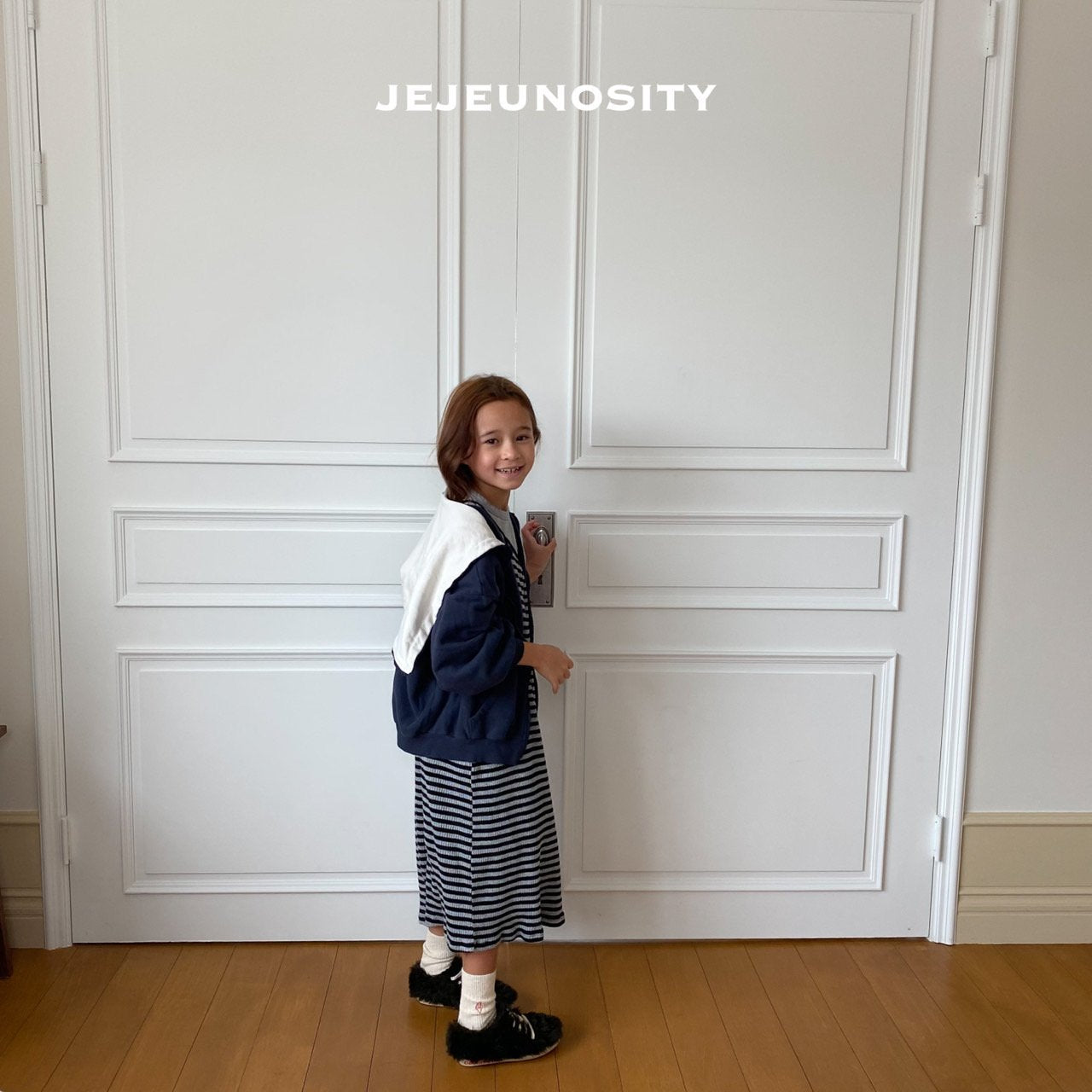 Boys & Girls Navy Hooded Zip-Up Top