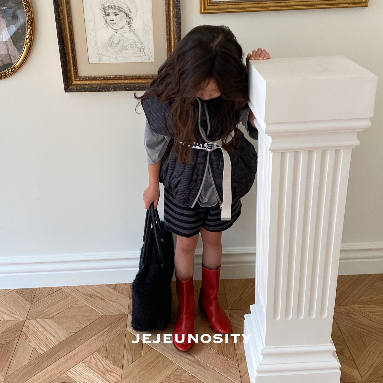 Boys & Girls Navy Stripes Cotton Shorts