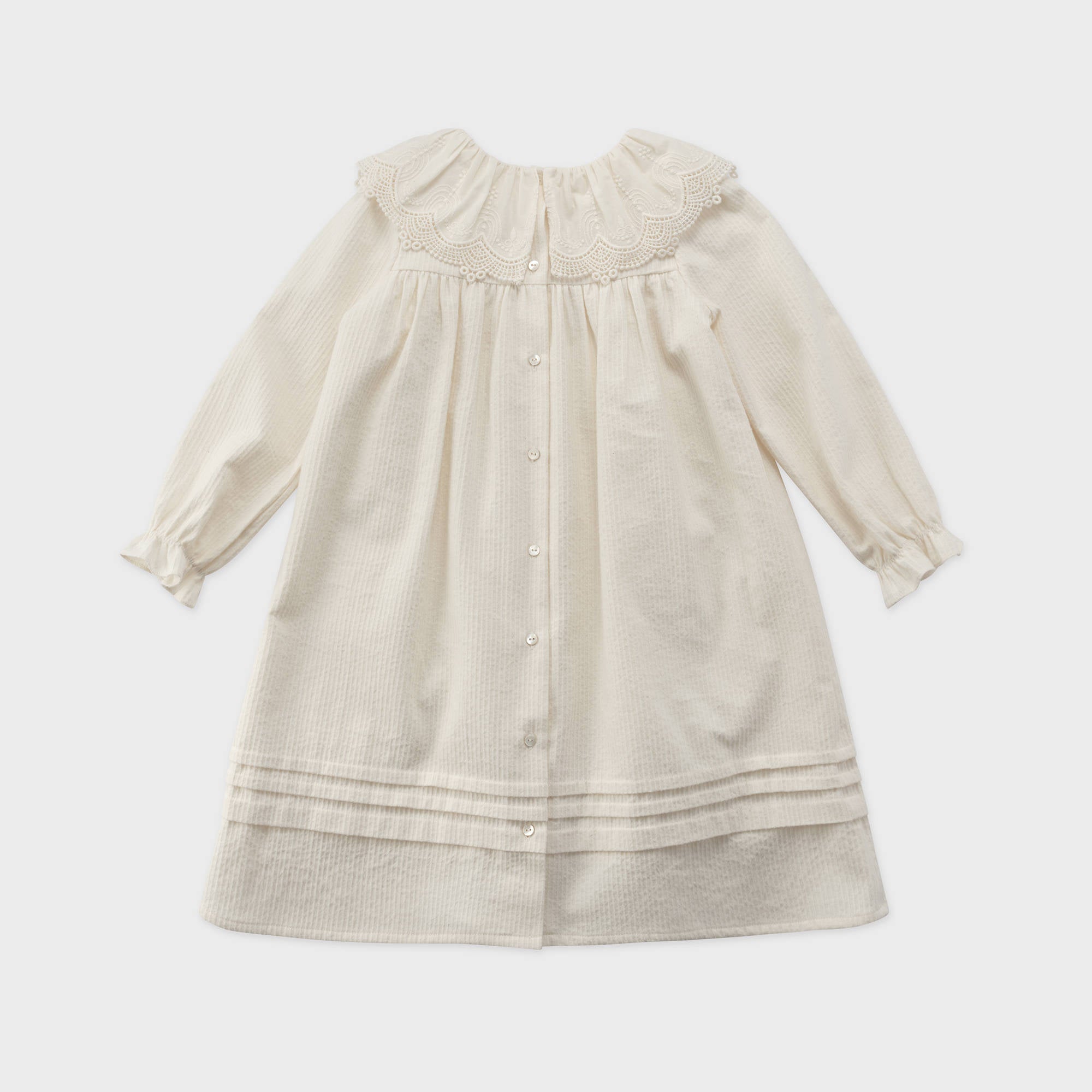 Girls White Lace Collar Cotton Dress