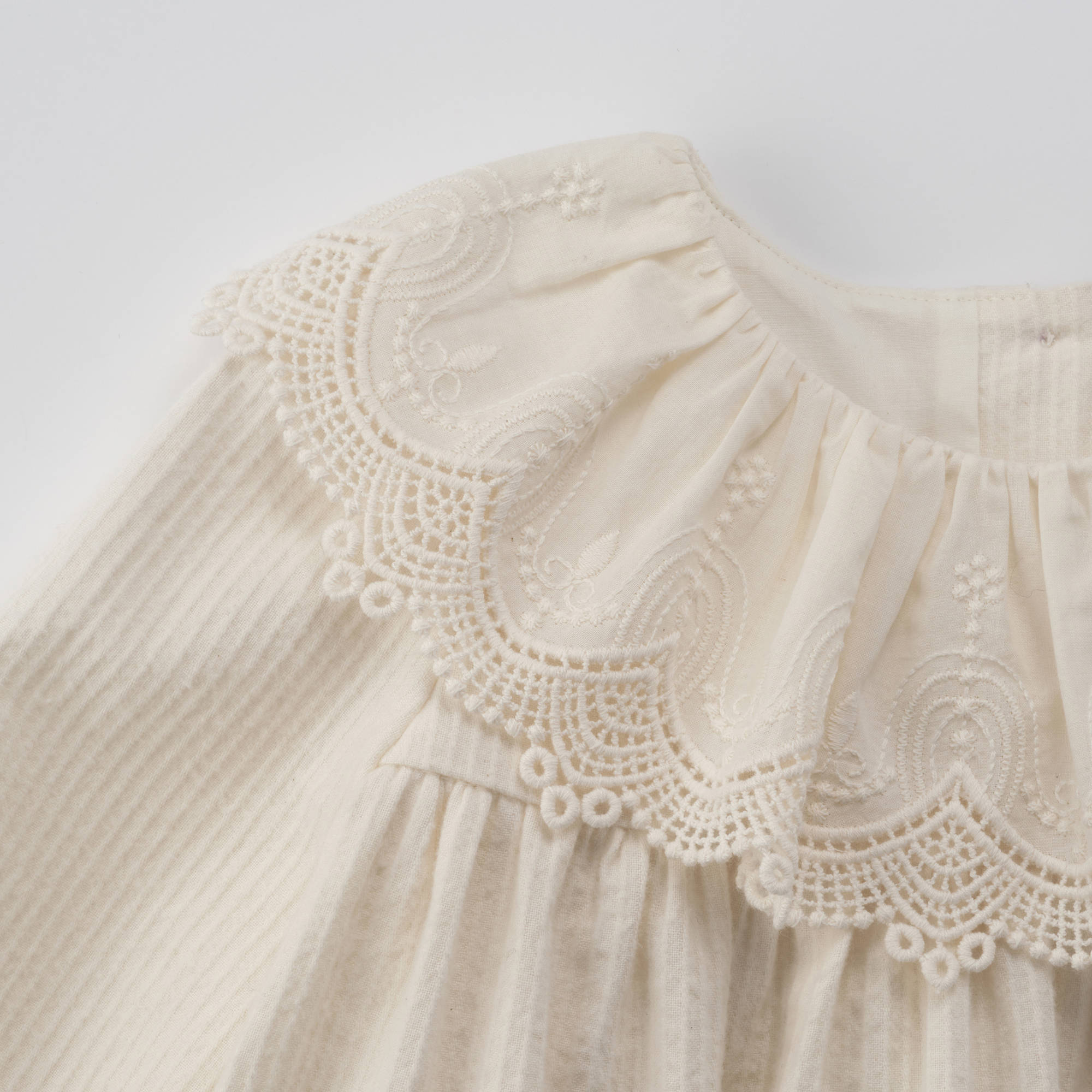 Girls White Lace Collar Cotton Dress