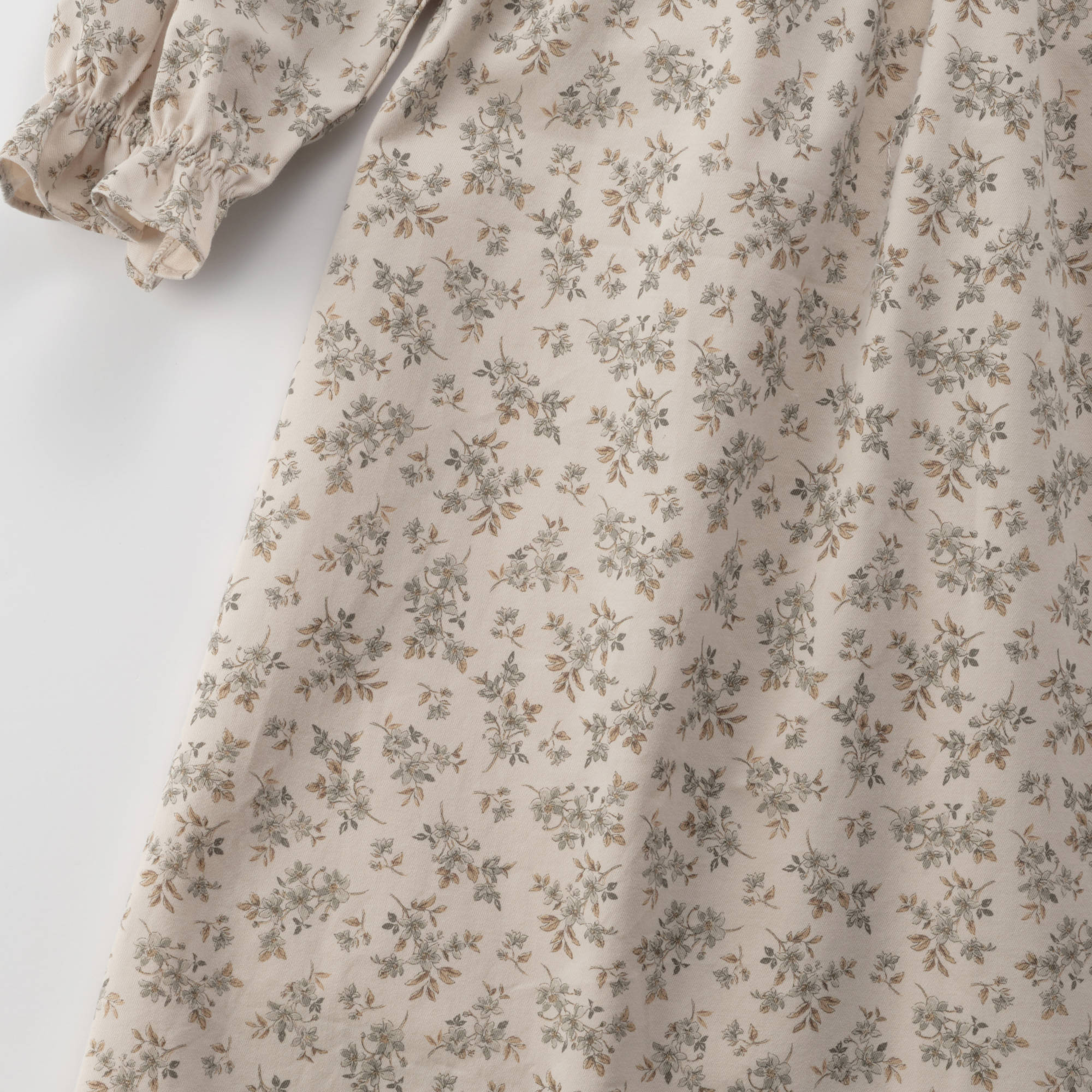 Girls Mint Floral Lace Collar Cotton Dress