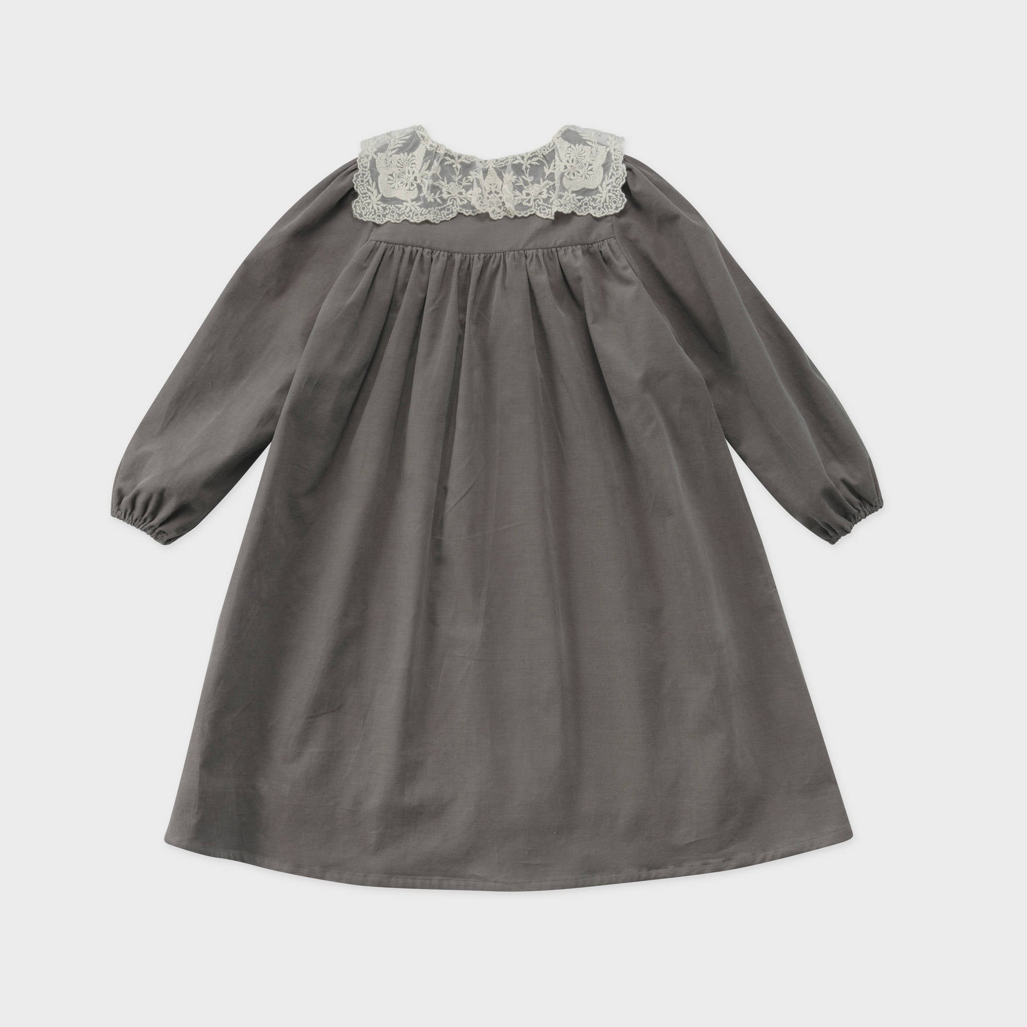 Girls Grey Cotton Dress