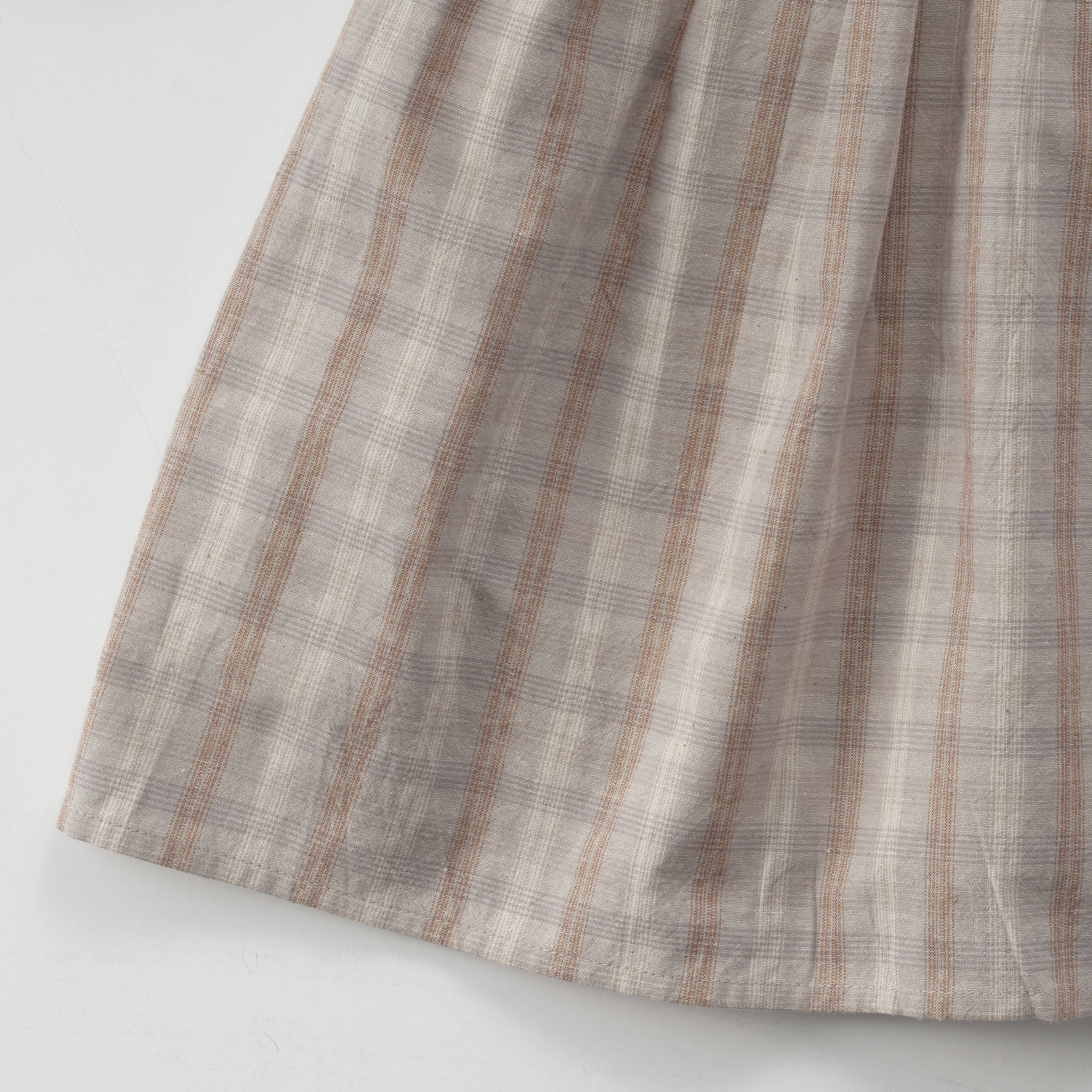 Girls Blue Grey Check Cotton Dress