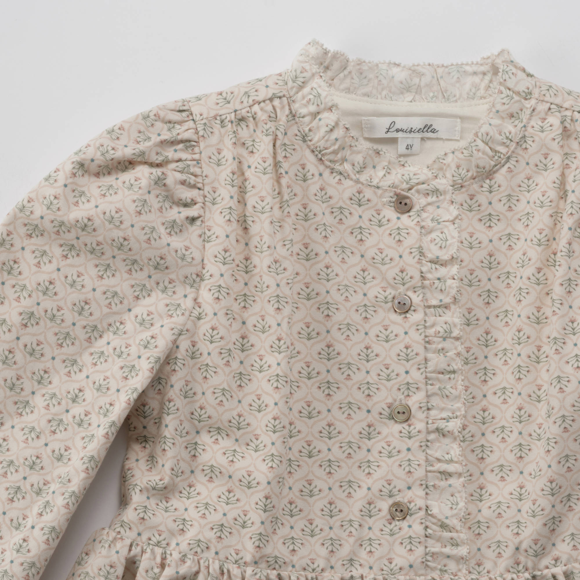Girls Light Pink Floral Cotton Dress
