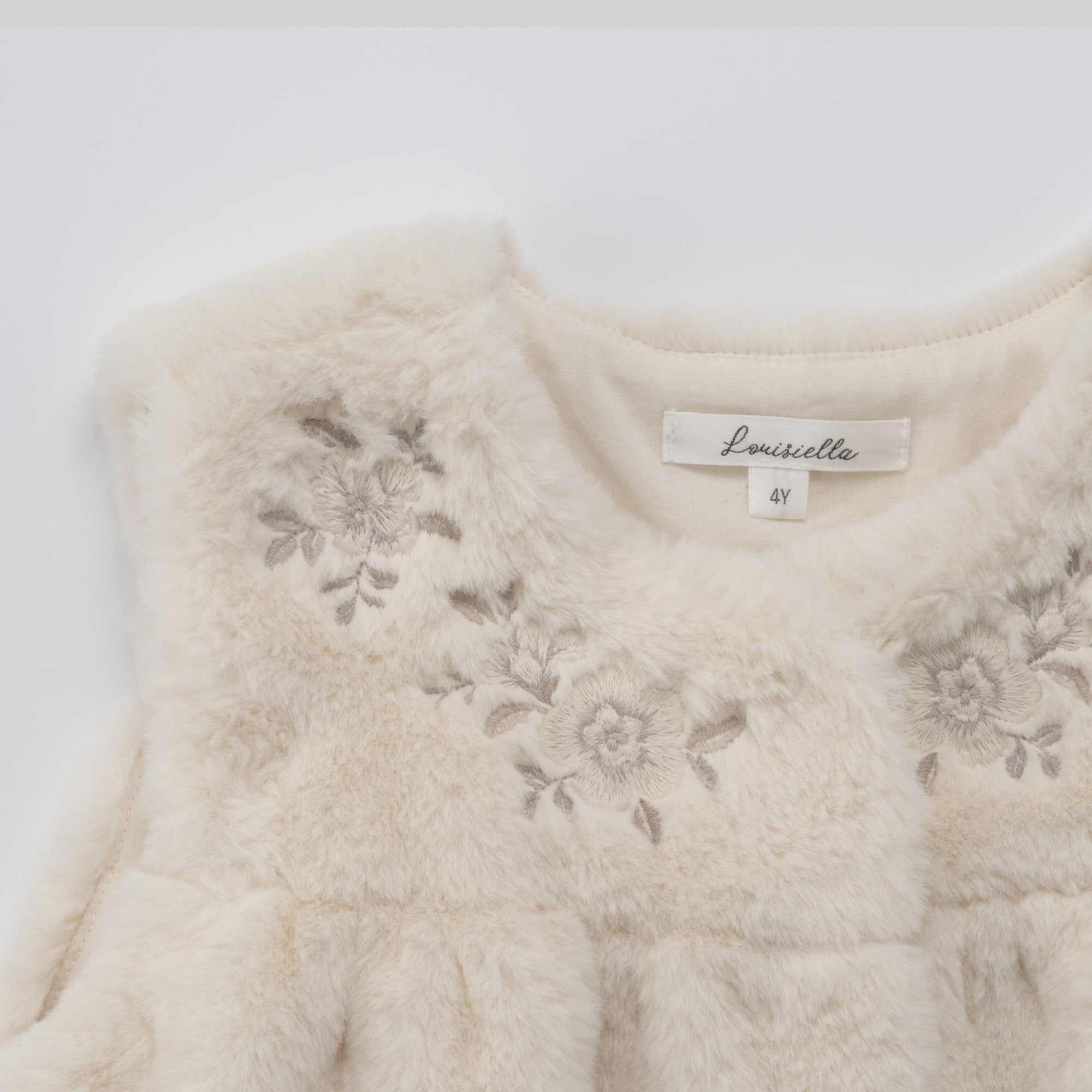 Girls White Faux-Fur Gilet