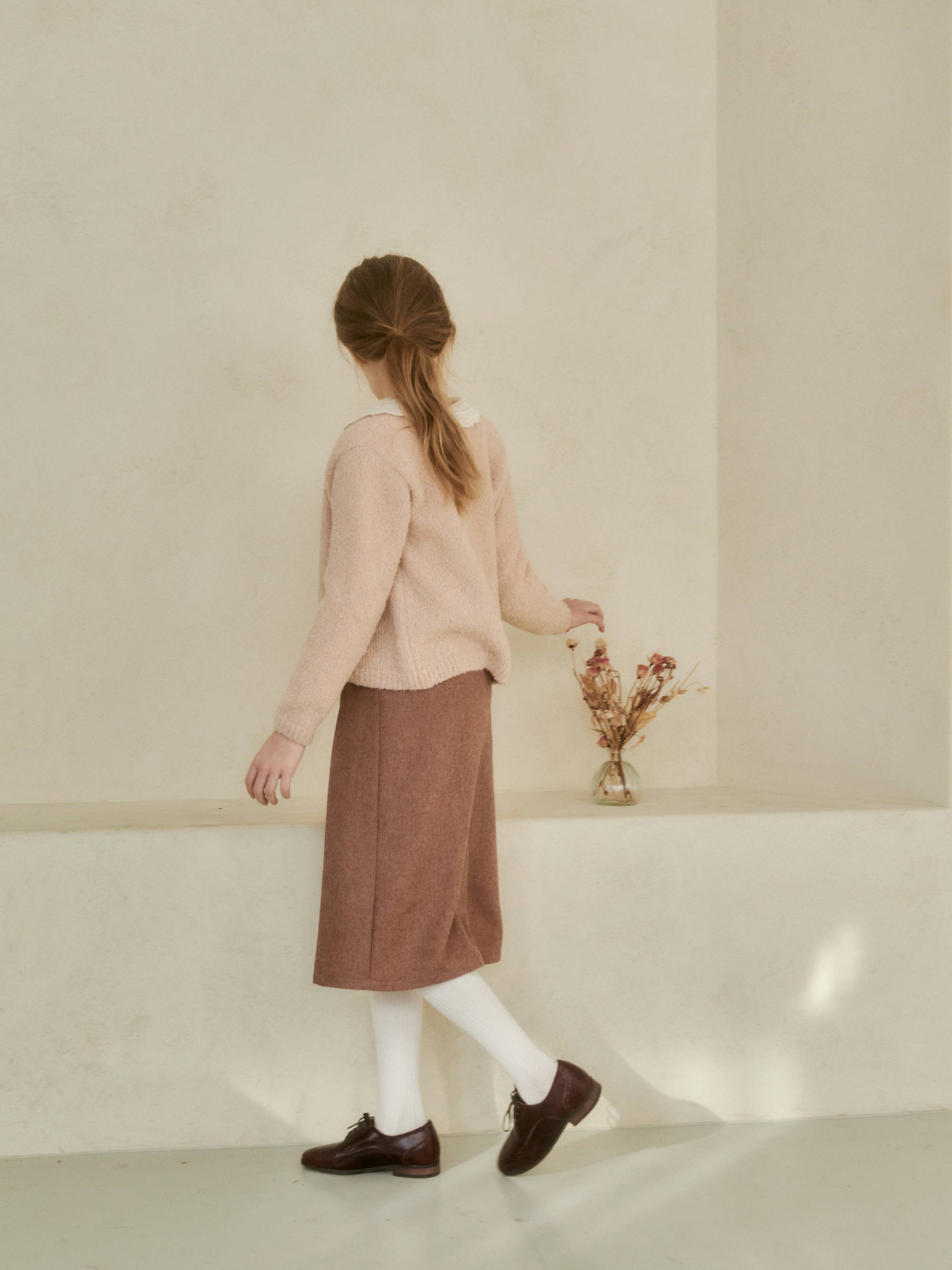 Girls Camel Wool Trousers