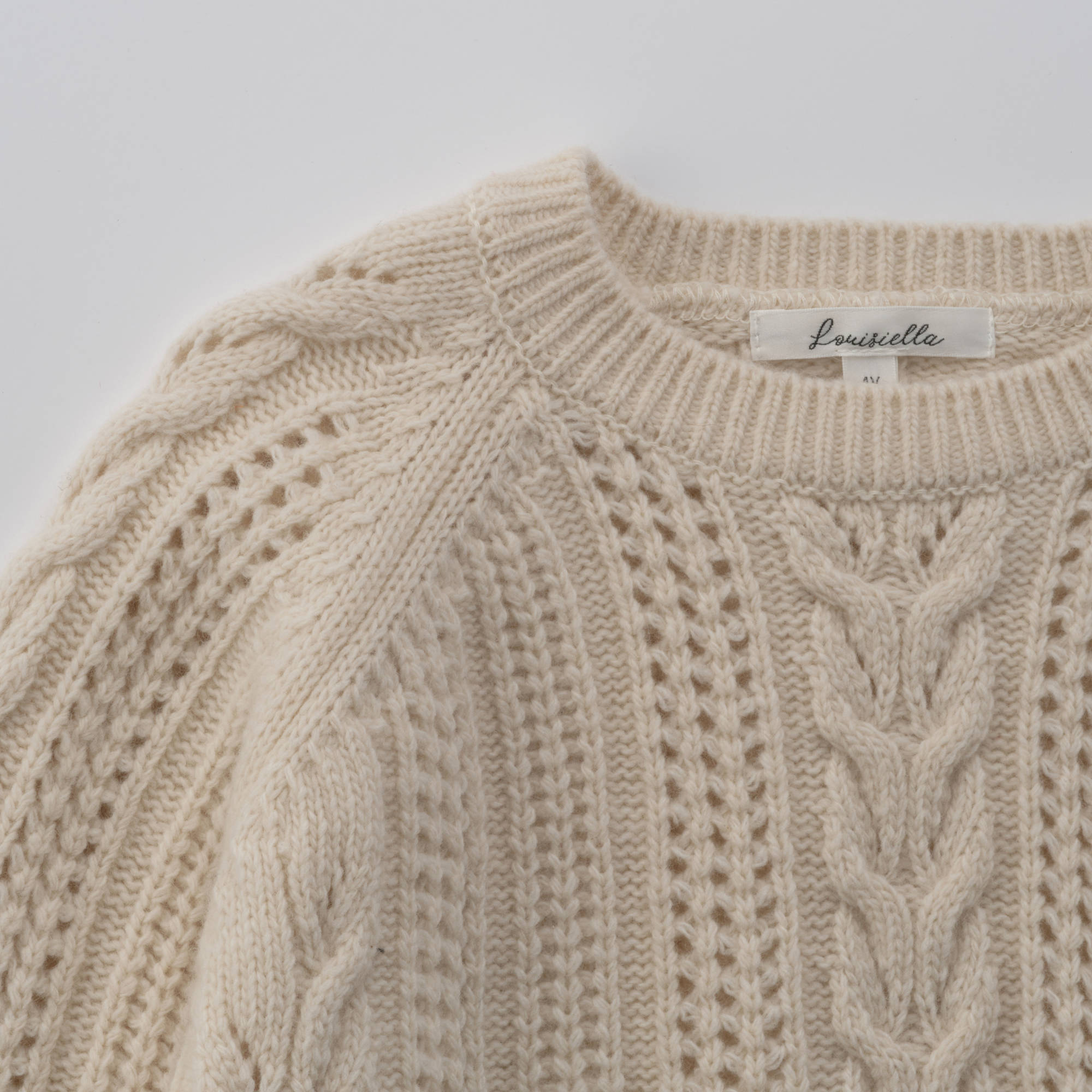 Girls Beige Wool Sweater