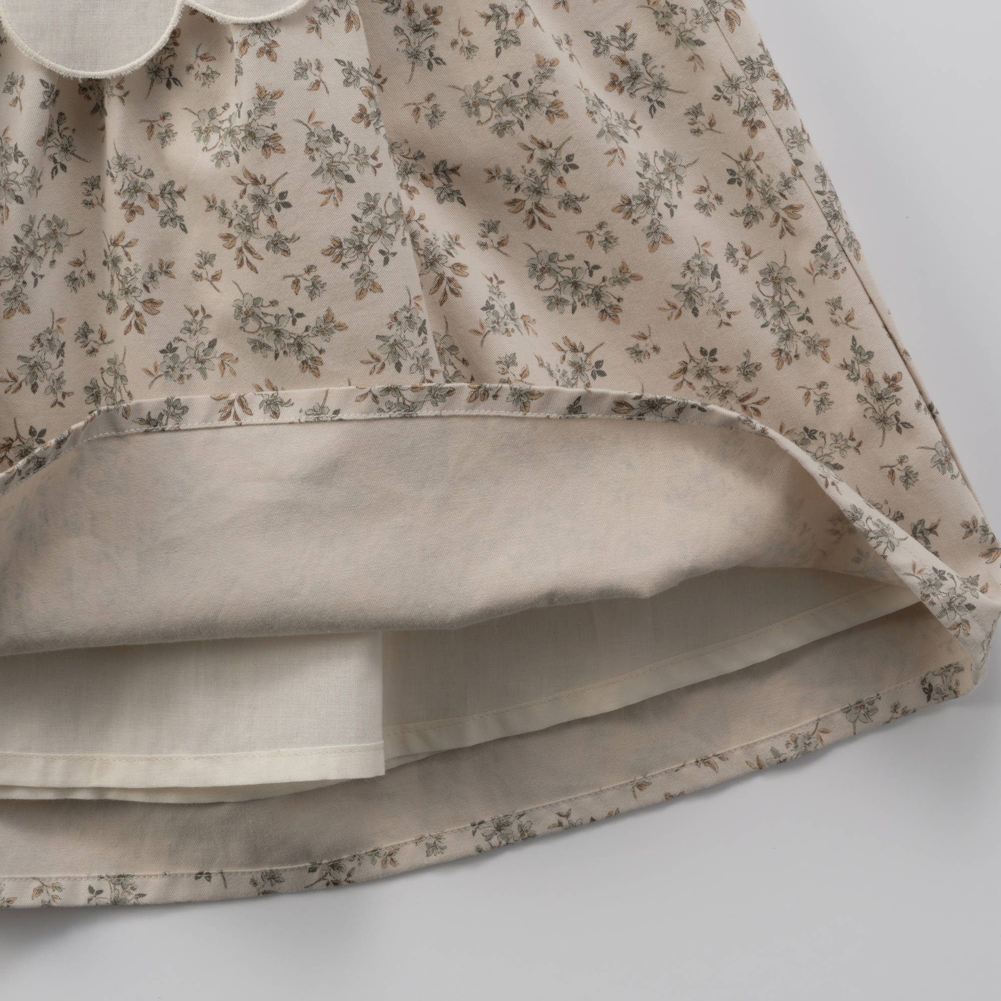Girls Mint Floral Cotton Skirt
