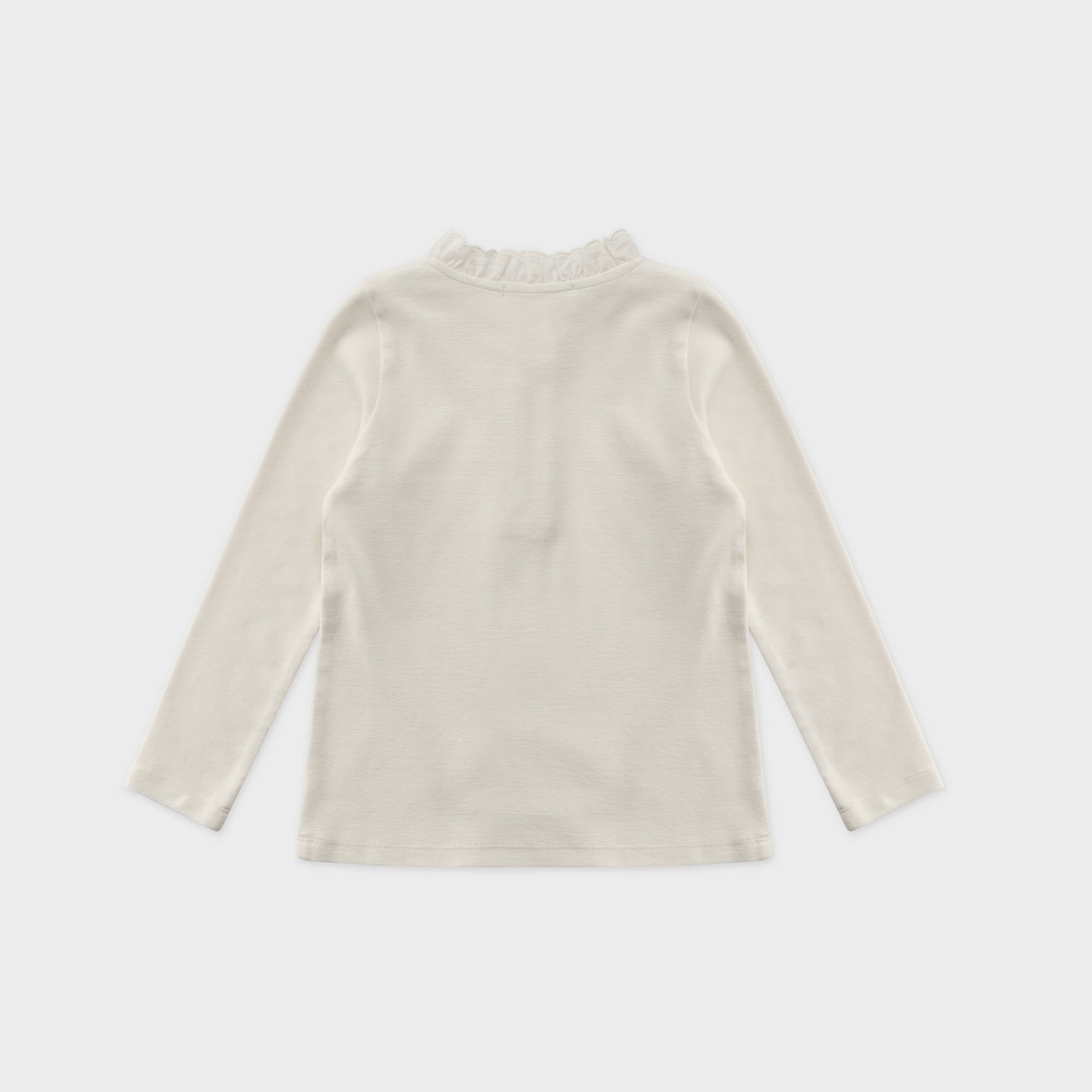Girls White Cotton T-Shirt