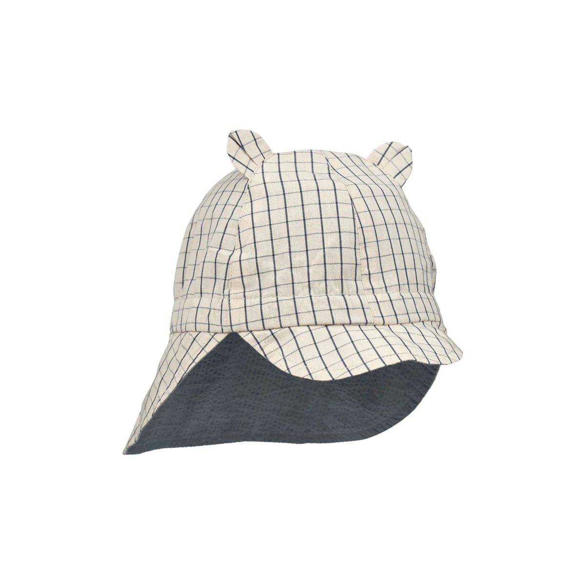 Boys & Girls Navy Check Double Sided Sunhat