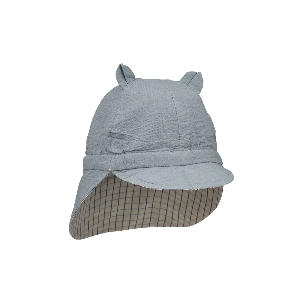 Boys & Girls Navy Check Double Sided Sunhat