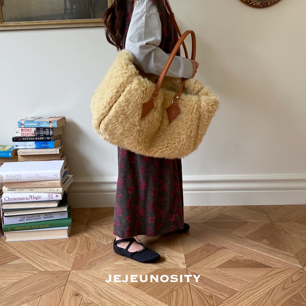 Girls Brown Flowers Skirt