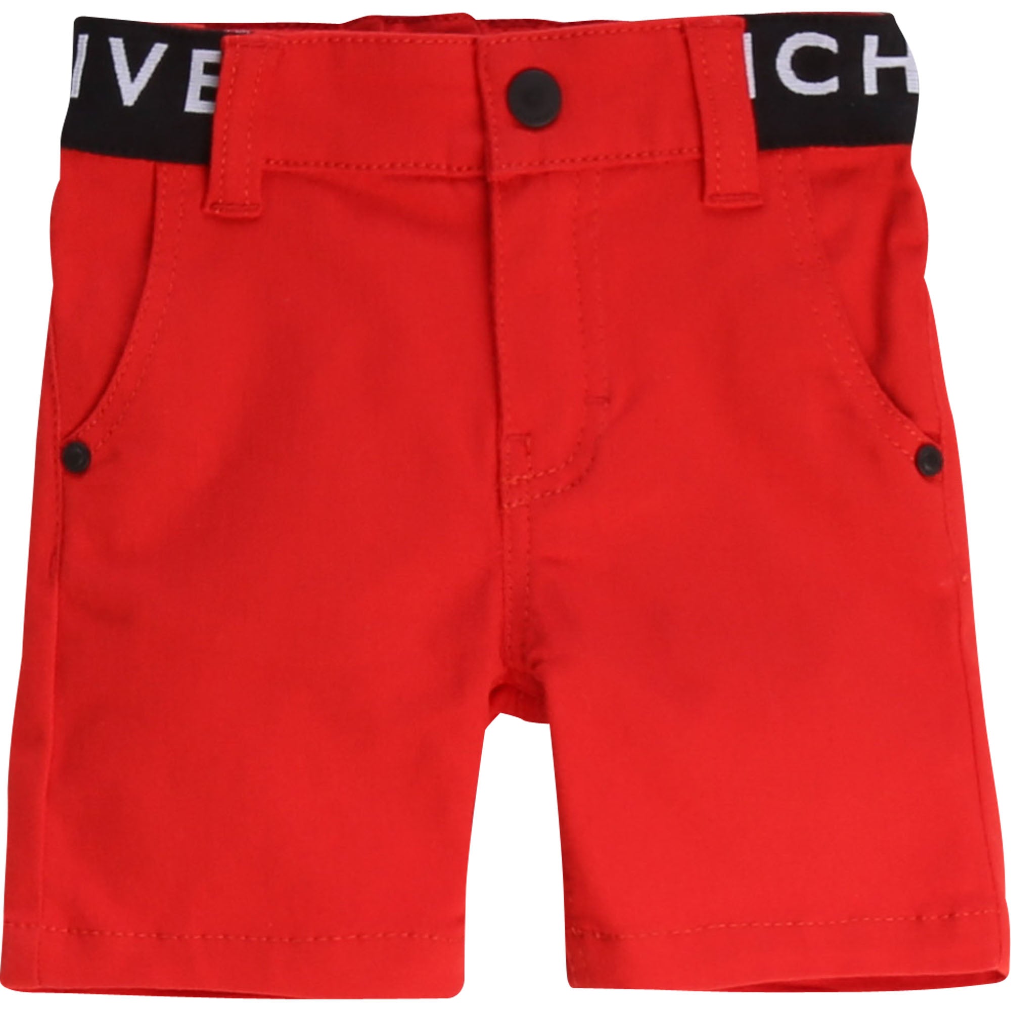 Baby Boys Red Cotton Shorts