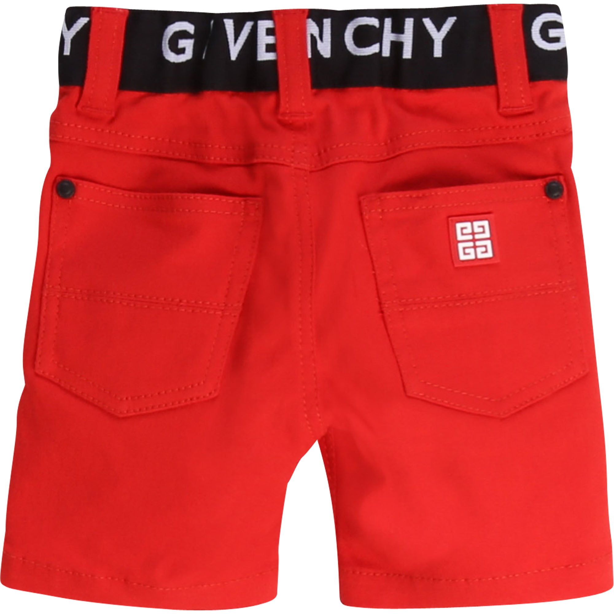 Baby Boys Red Cotton Shorts