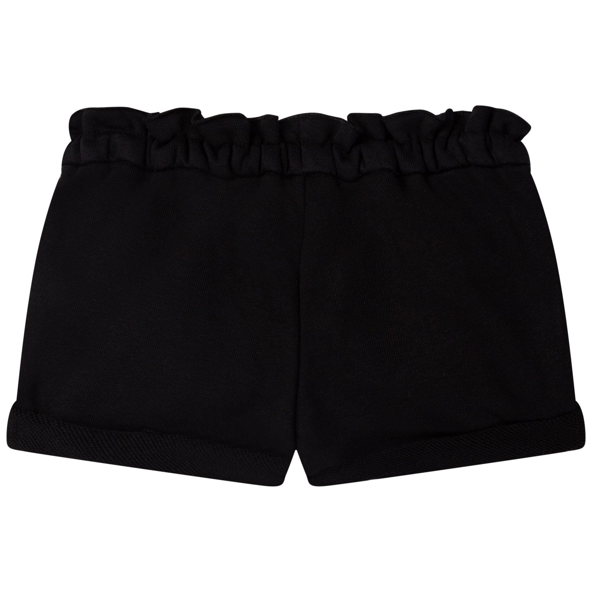 Boys Black Cotton Logo Shorts