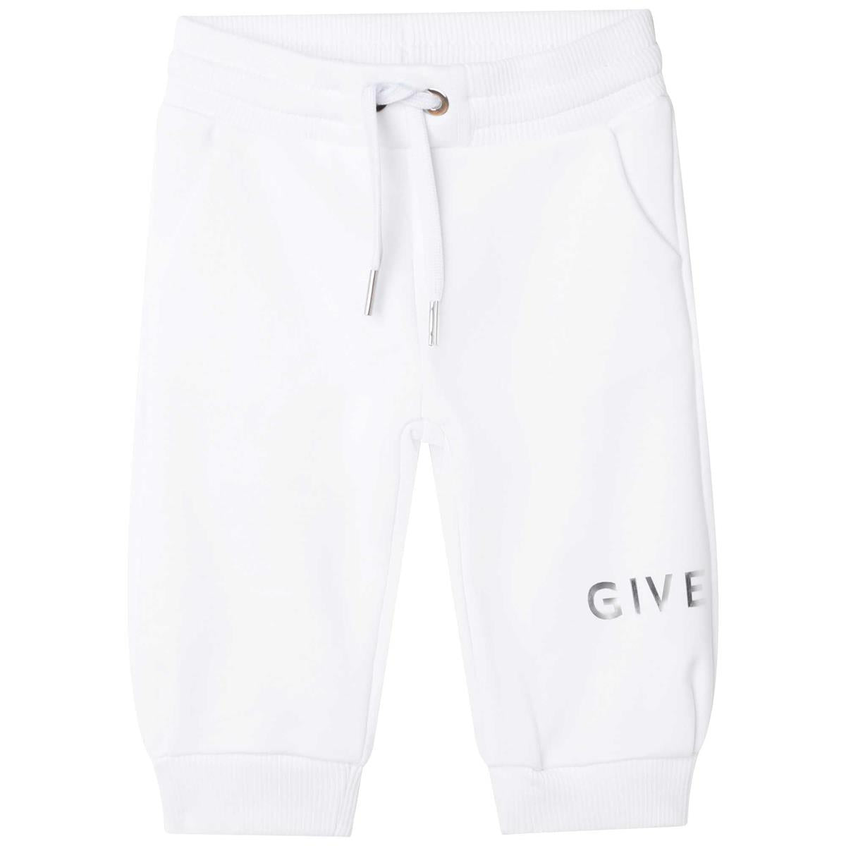 Baby Boys & Girls White Logo Trousers