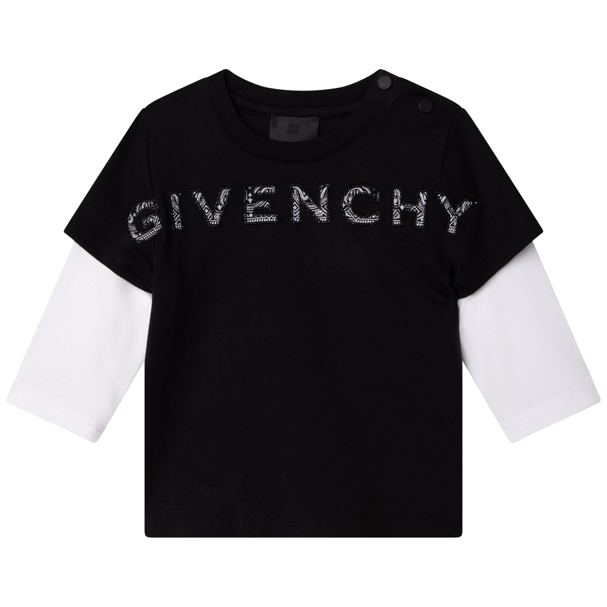 Baby Boys Black Logo Cotton T-Shirt