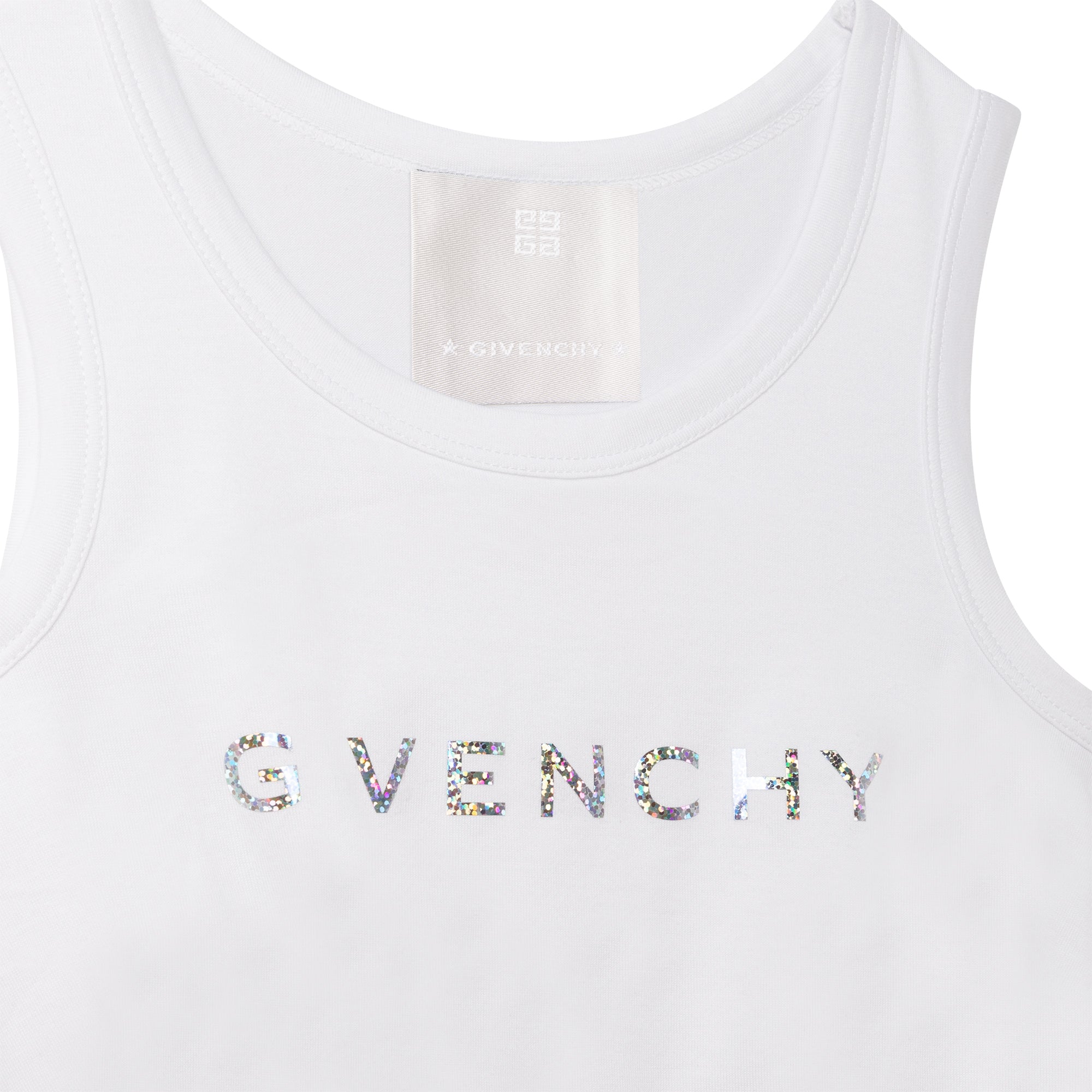 Girls White Logo Cotton Dress