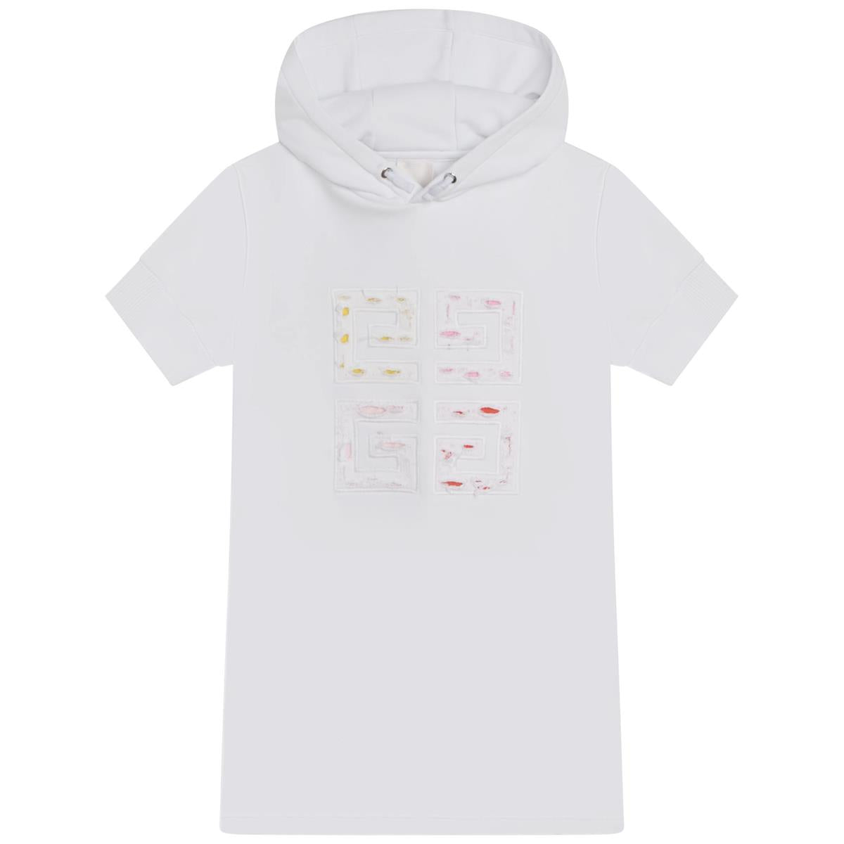 Girls White Hooded Dress