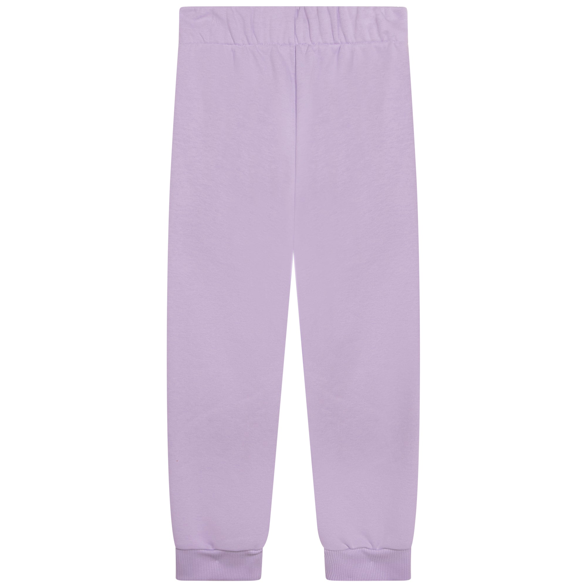 Girls Light Violet Logo Cotton Trousers