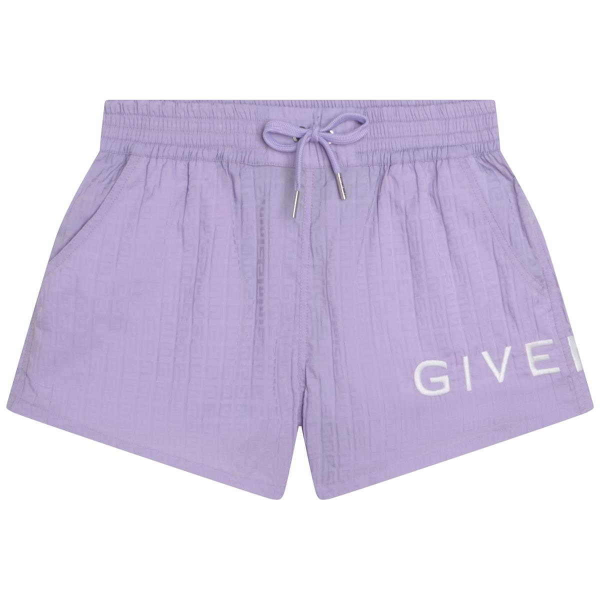 Girls Purple Logo Shorts