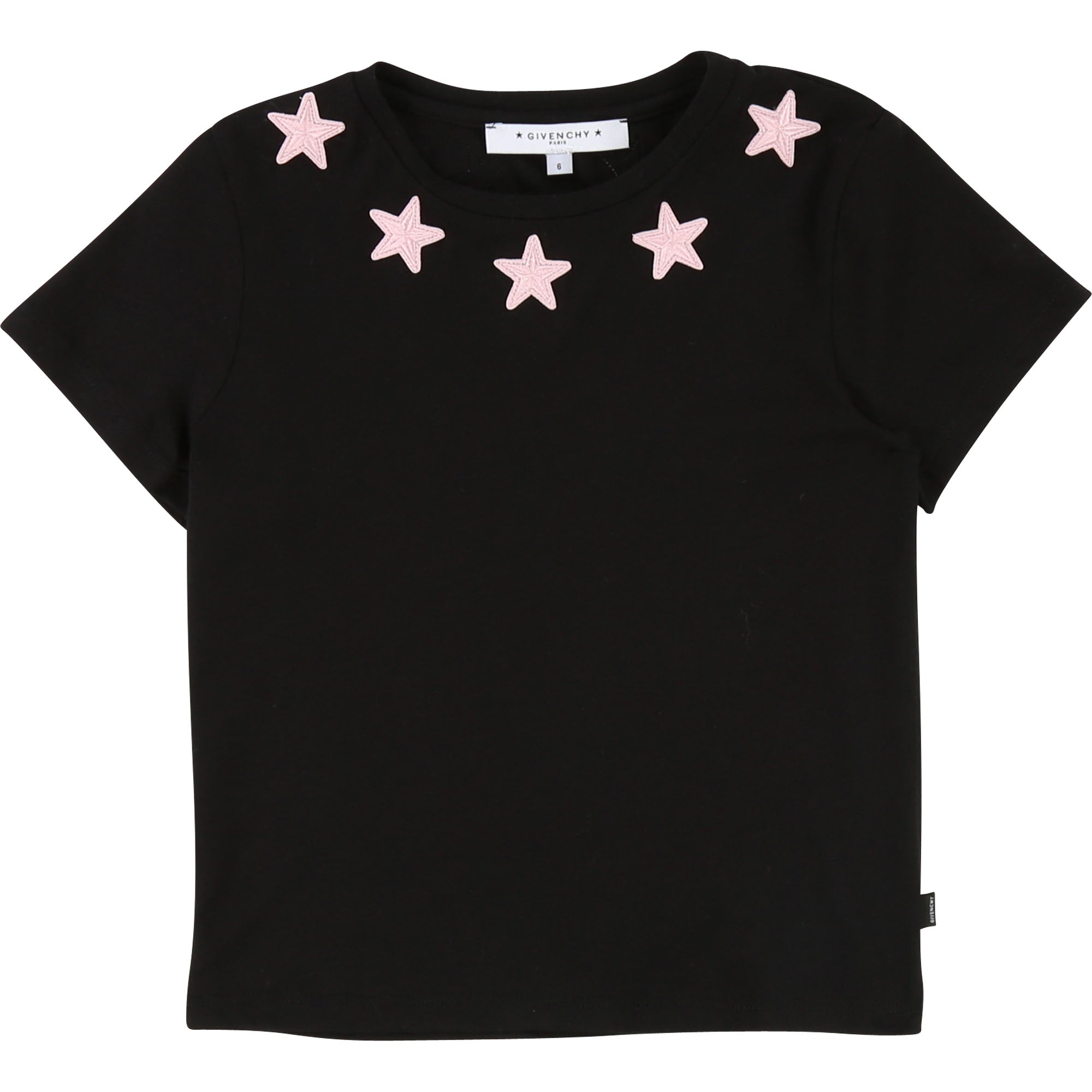 Girls Black Logo Cotton T-shirt
