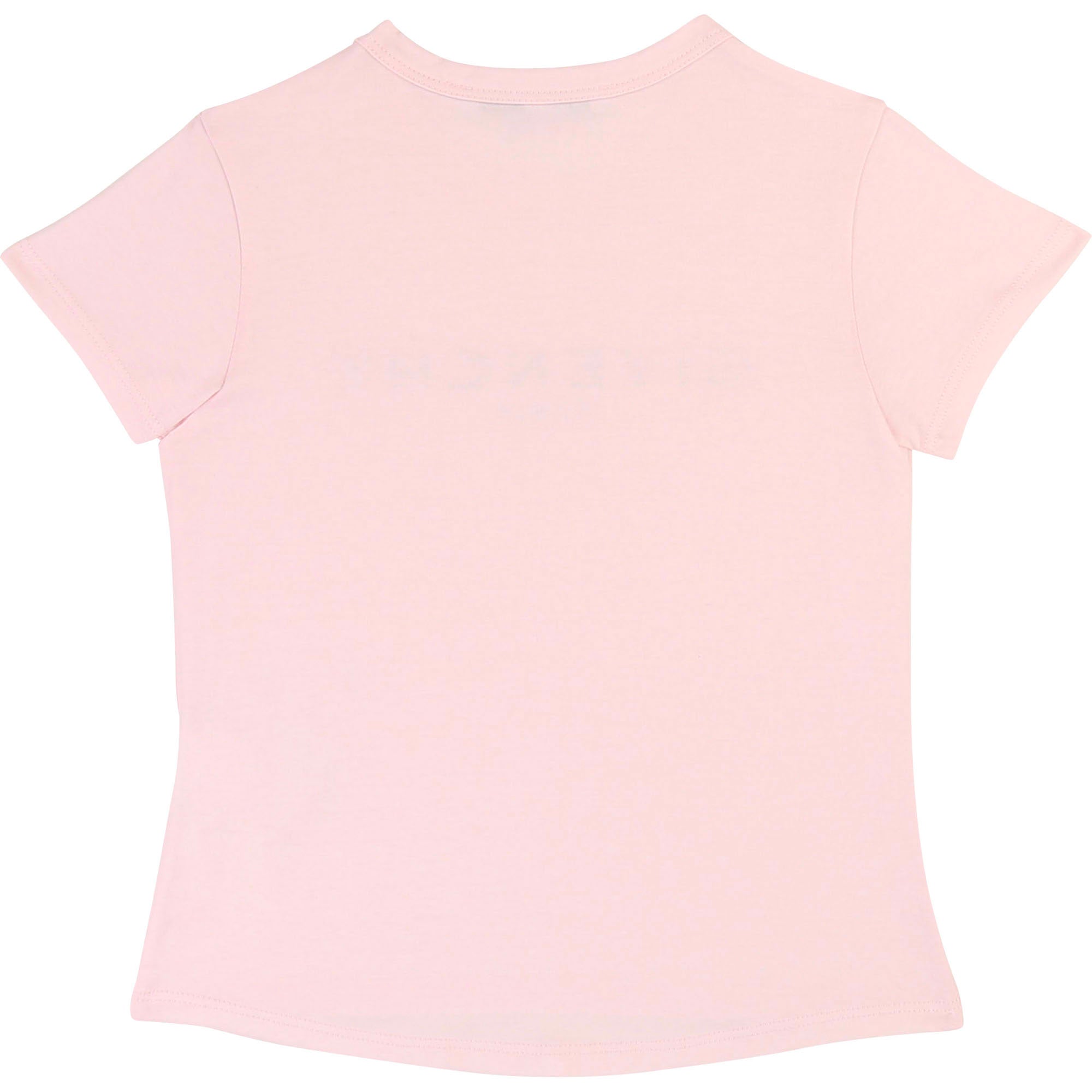Girls Pink Logo Cotton T-shirt