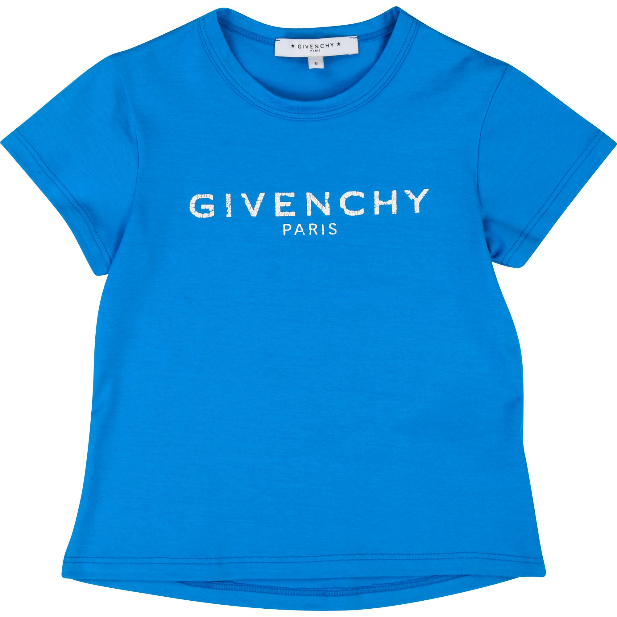 Girls Bright Blue Logo Cotton T-shirt