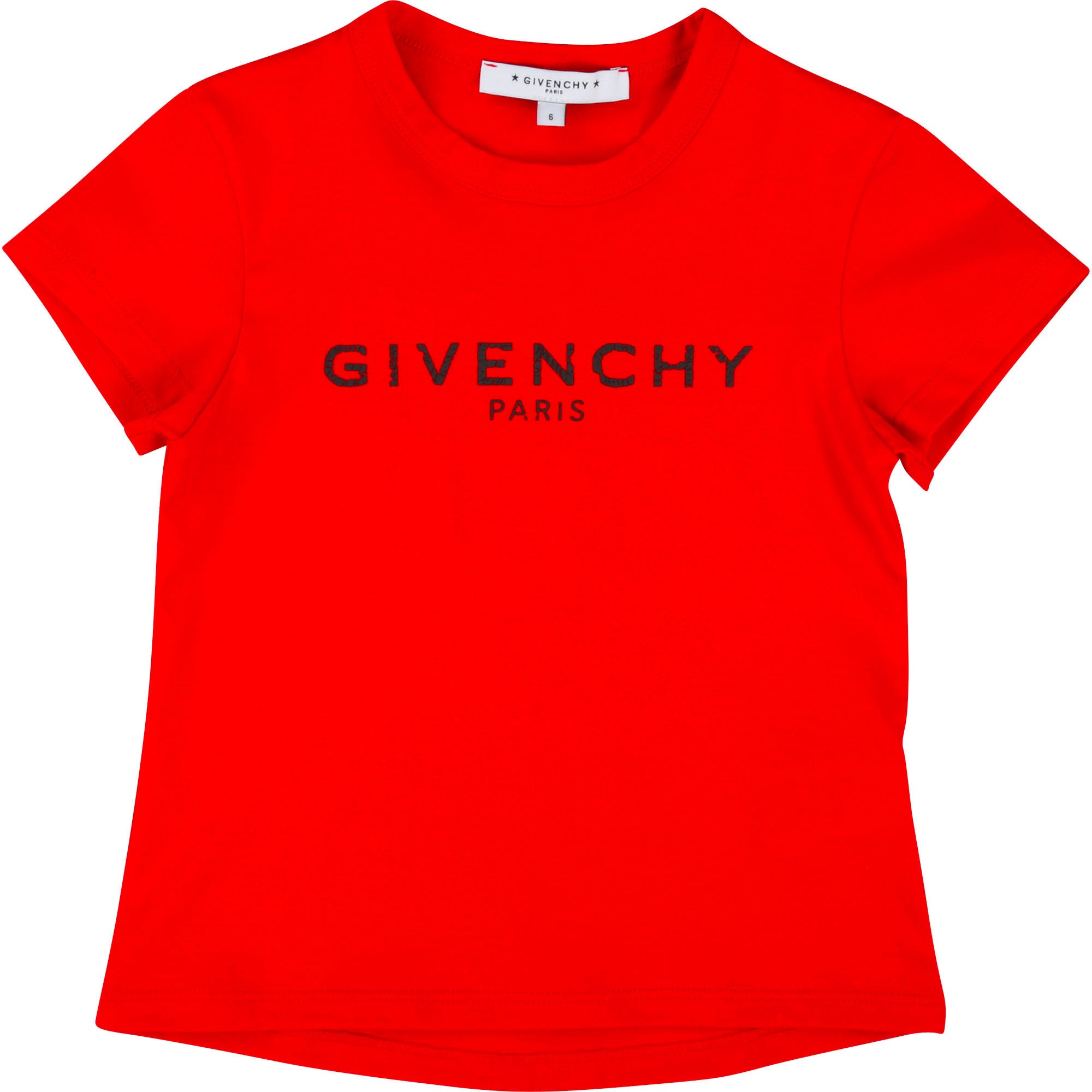 Girls Red Logo Cotton T-shirt