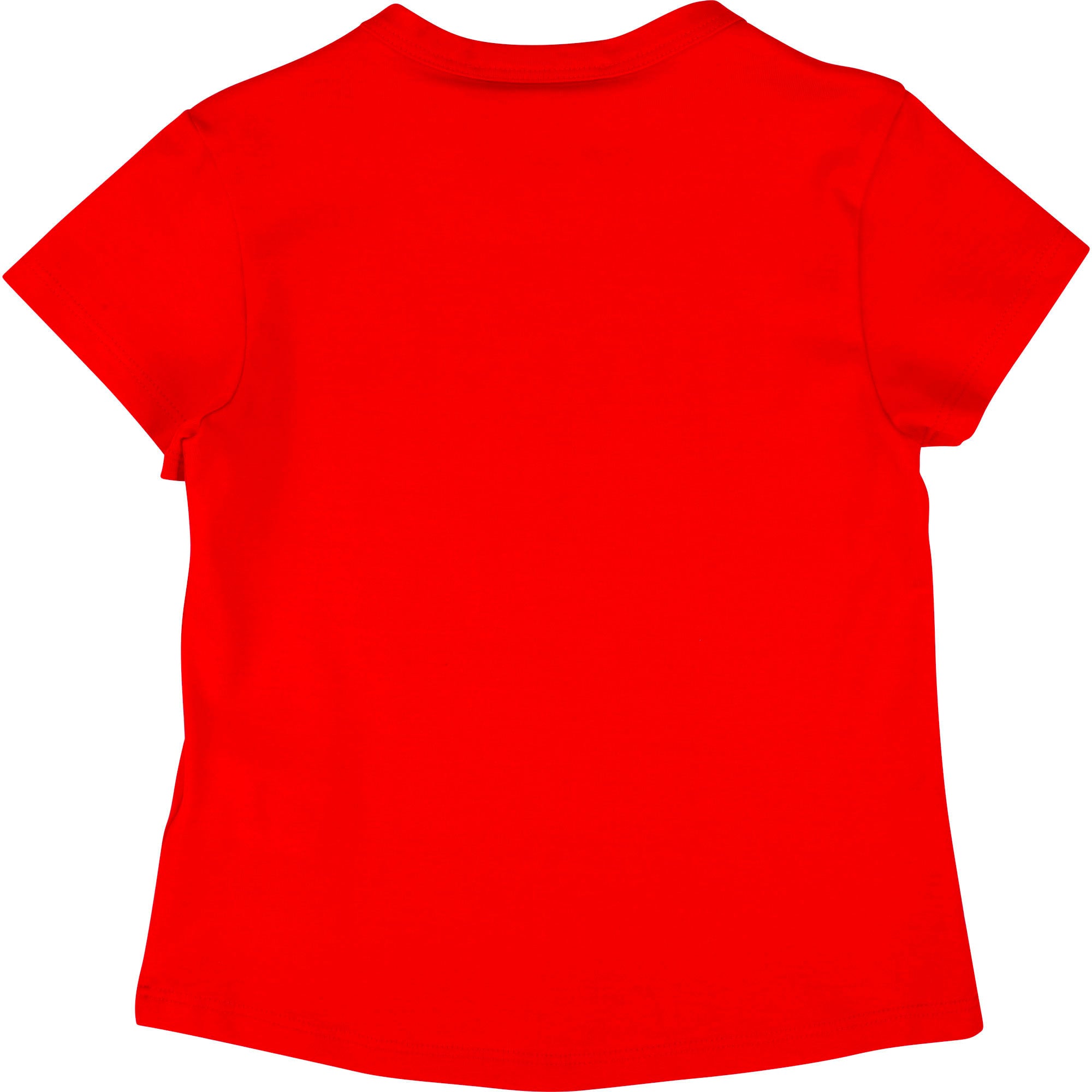 Girls Red Logo Cotton T-shirt