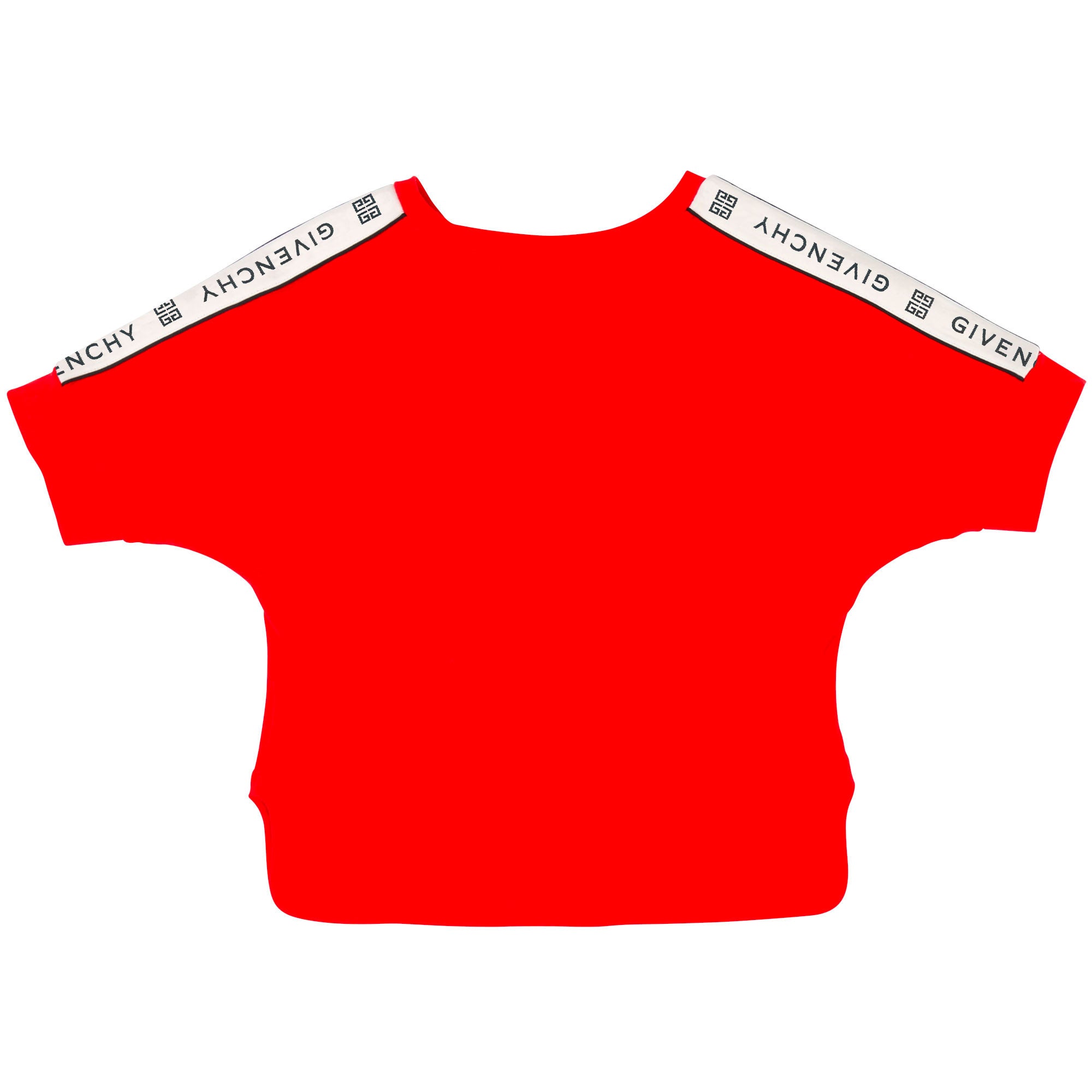 Girls Red & White Logo Cotton T-shirt
