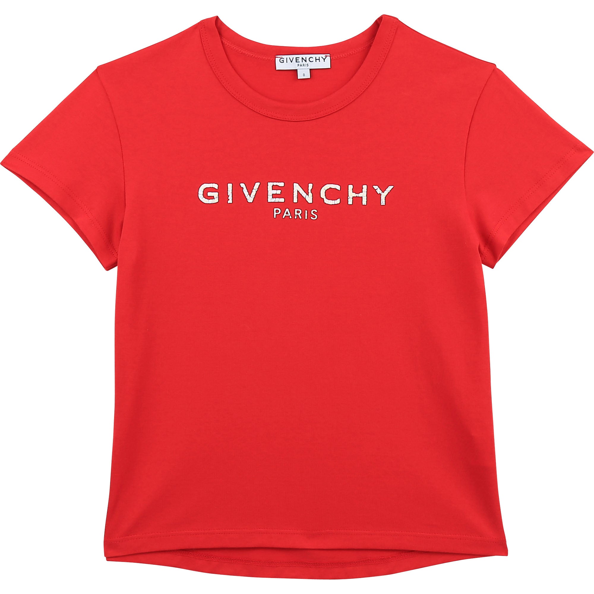 Girls Red Logo Cotton T-Shirt