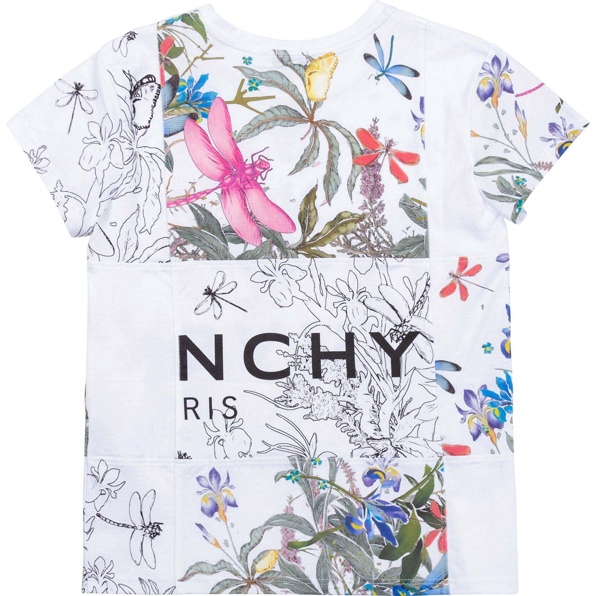 Girls White Printing Cotton T-Shirt