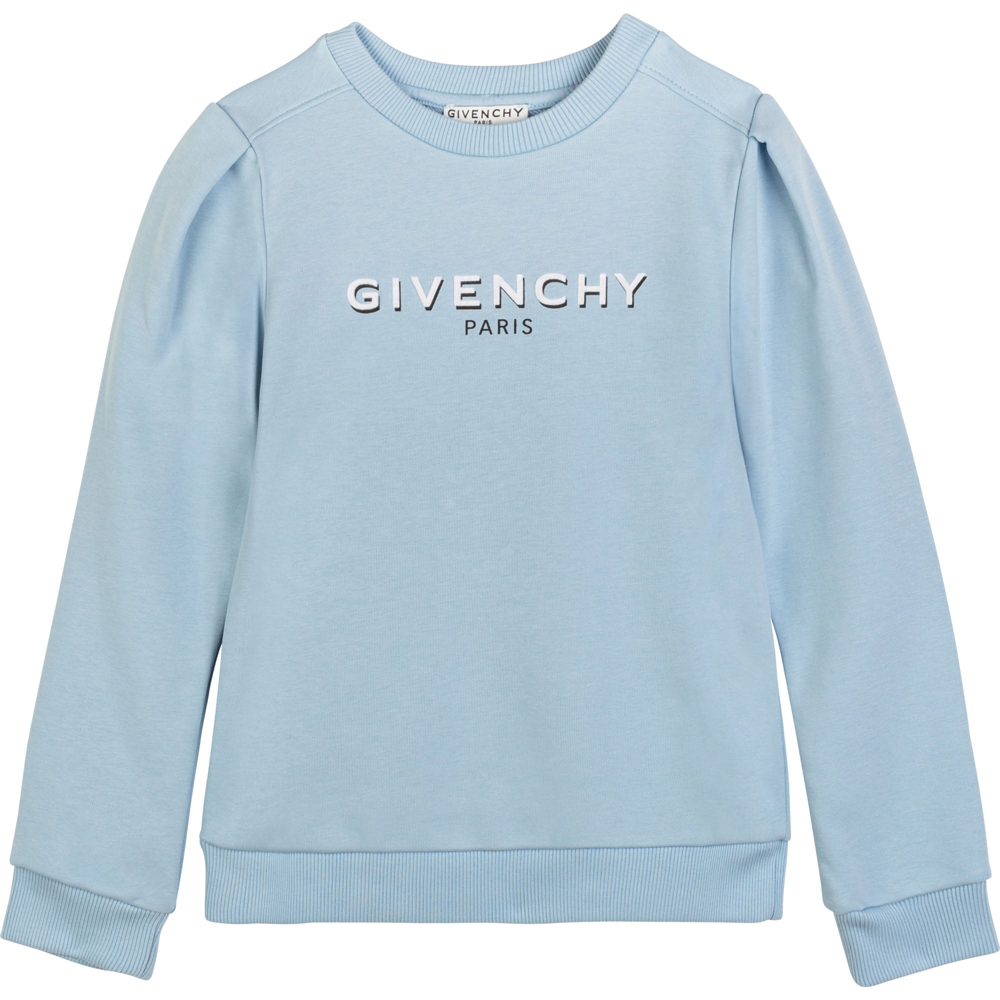 Girls Blue Logo Cotton Sweatshirt