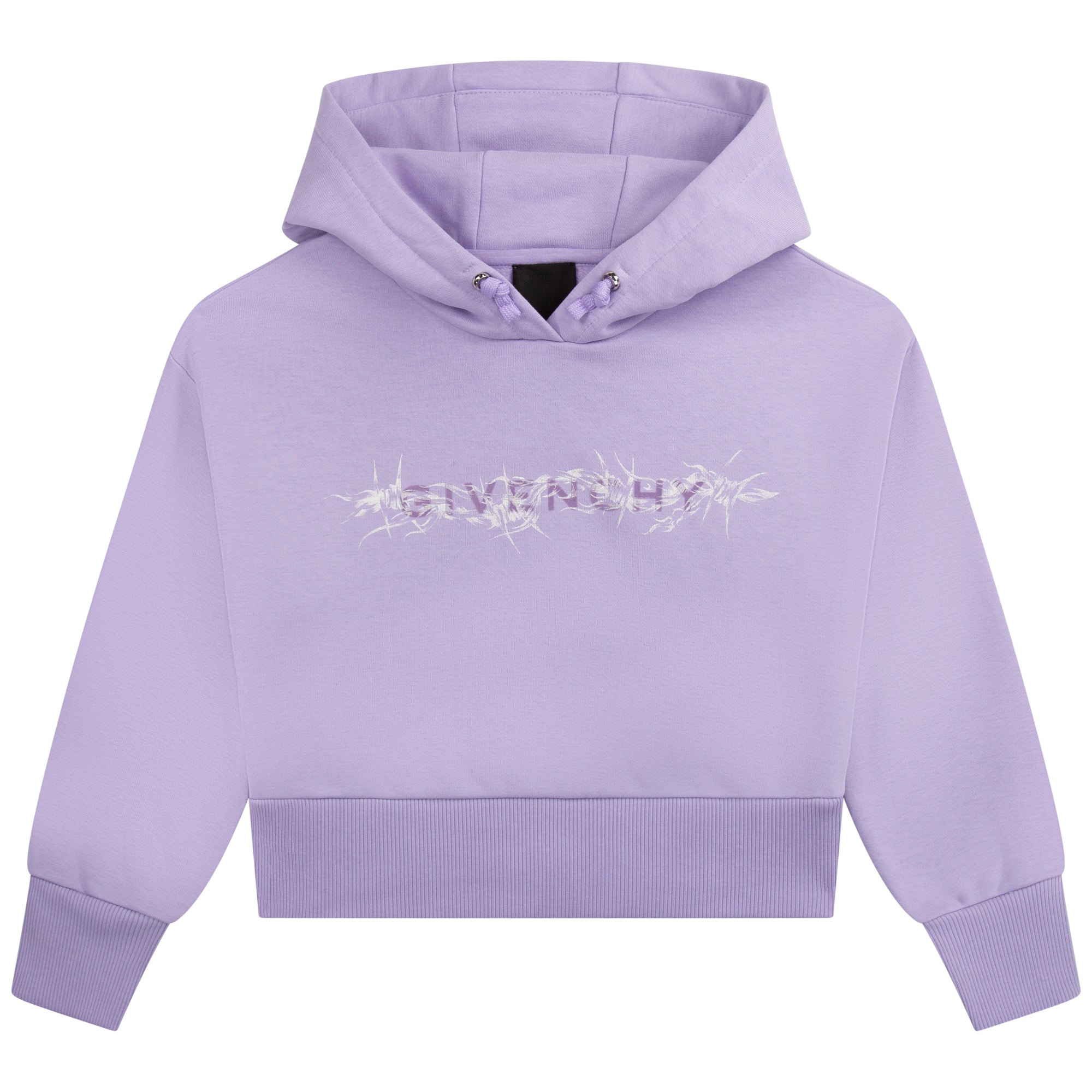 Girls Light Violet Logo Cotton Sweatshirt